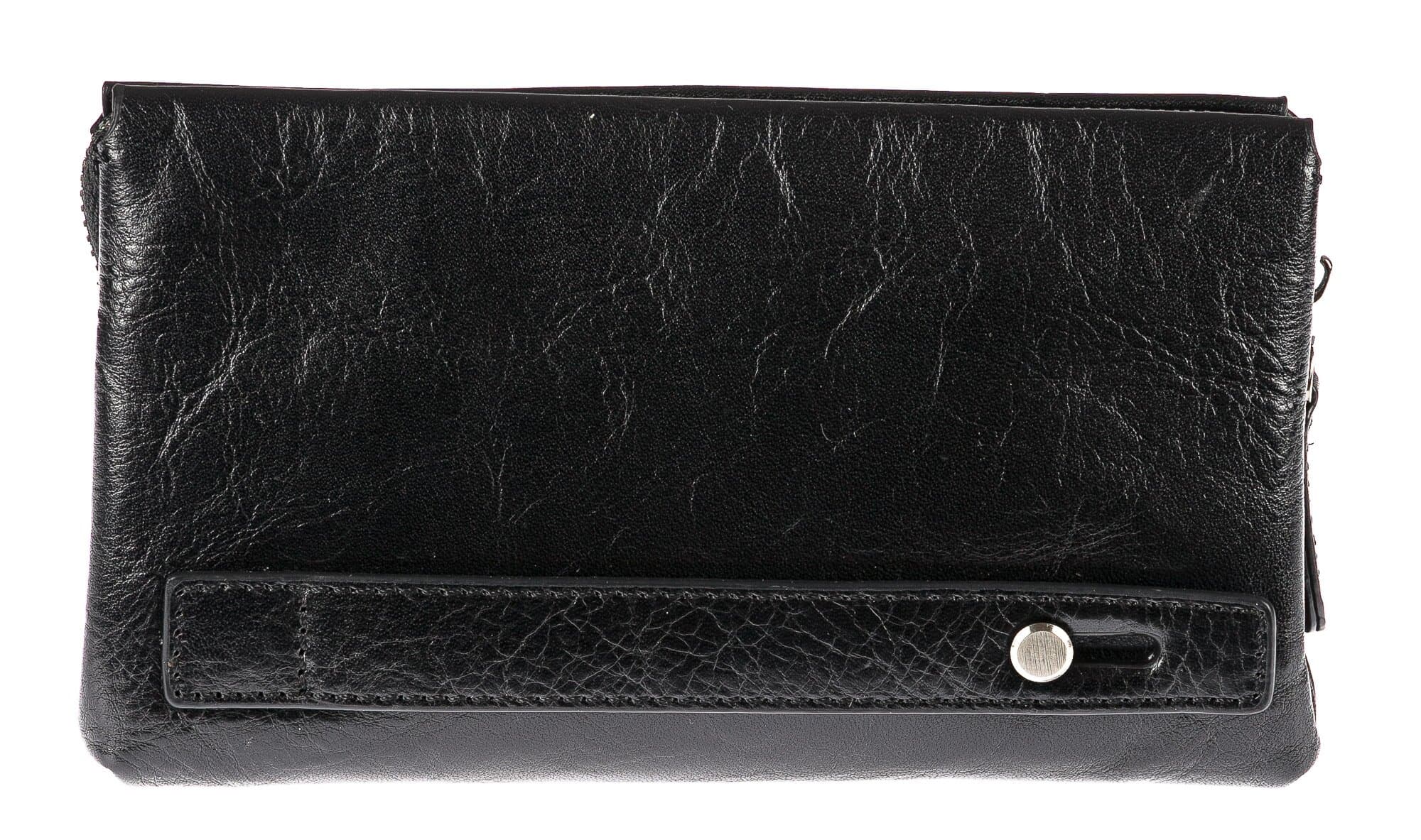 Pochette da uomo in vera pelle LEWIS, colore NERO, CHIAROSCURO, MADE IN ITALY (