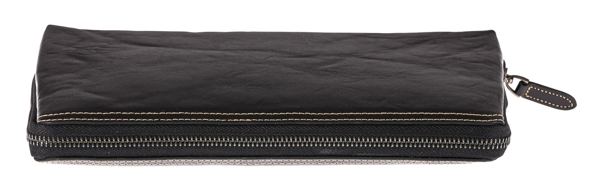 Pochette uomo da polso in vera pelle NATHAN, colore NERO, CHIAROSCURO, MADE IN ITALY