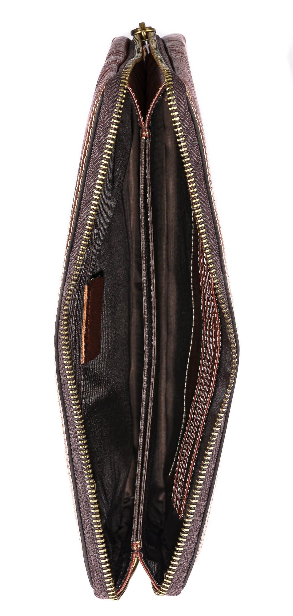 Pochette uomo da polso in vera pelle NATHAN, colore MIELE, CHIAROSCURO, MADE IN ITALY