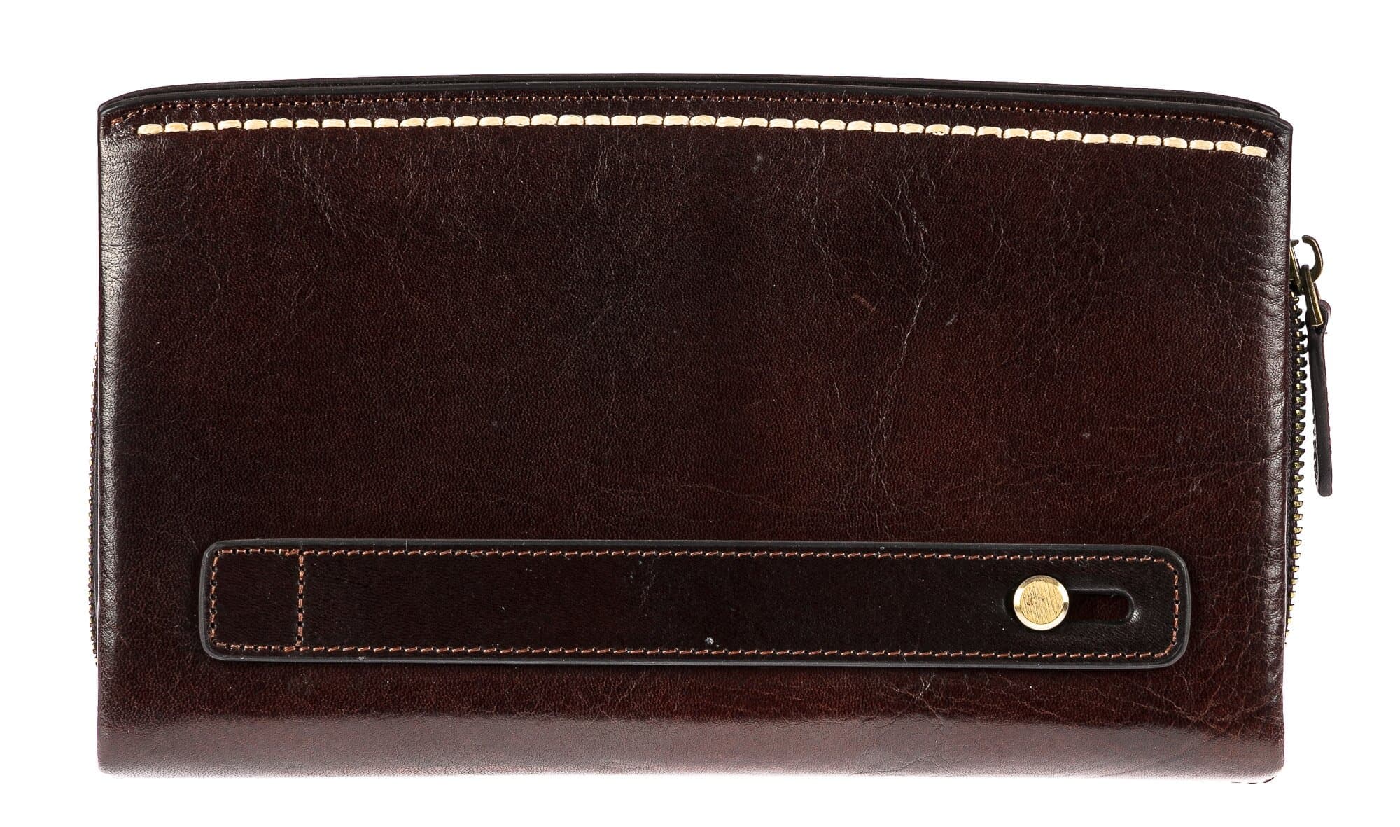 Pochette uomo da polso in vera pelle BLAKE, colore TESTA MORO, CHIAROSCURO, MADE IN ITALY