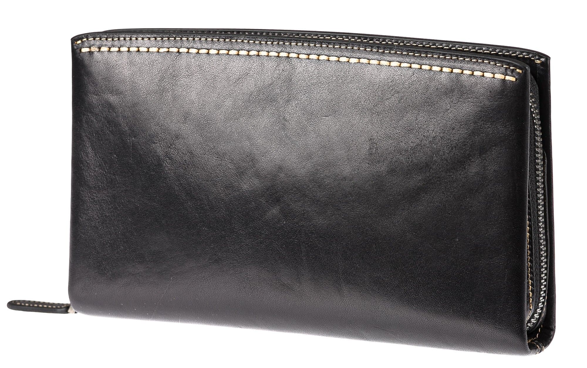Pochette uomo da polso in vera pelle BLAKE, colore NERO, CHIAROSCURO, MADE IN ITALY