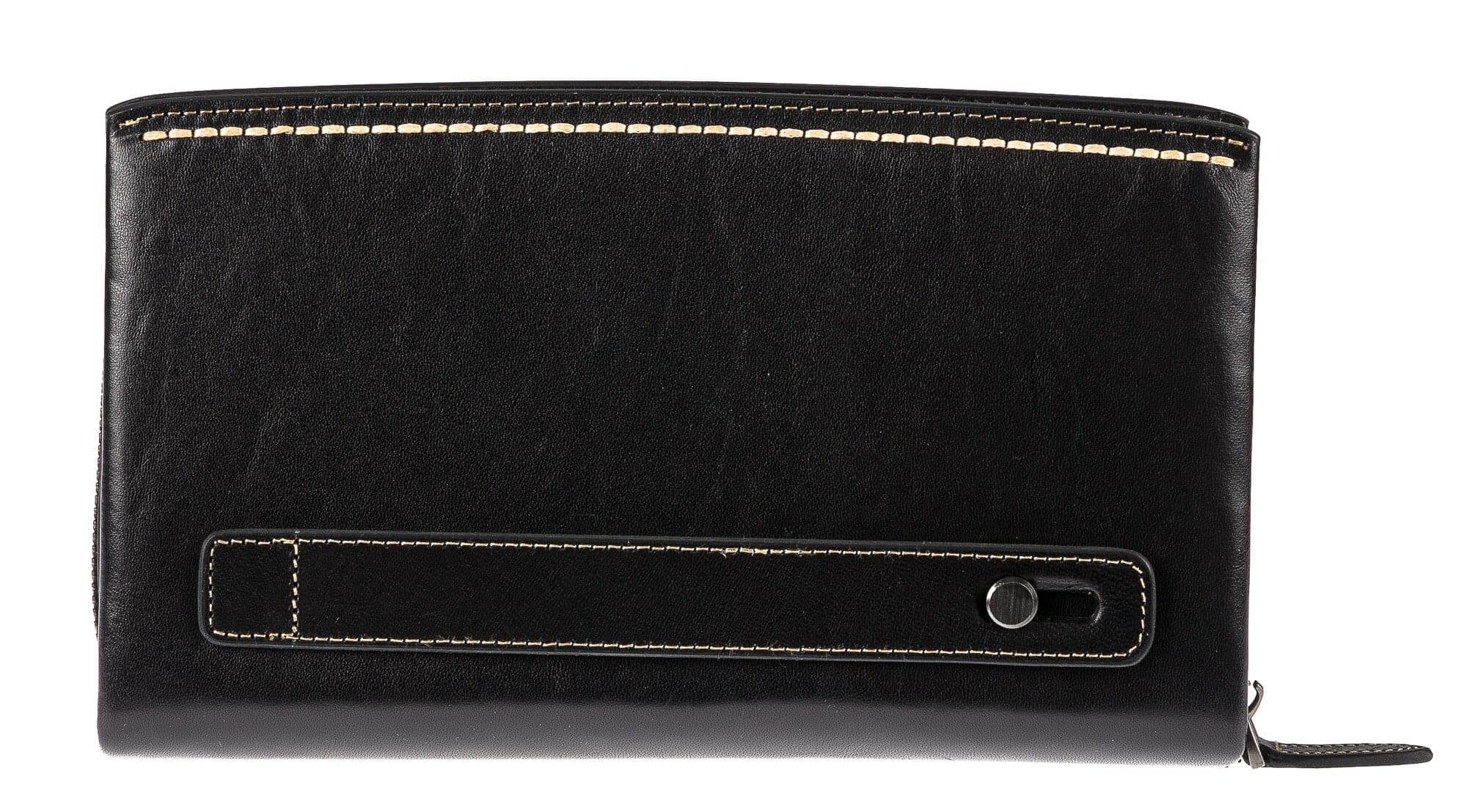 Pochette uomo da polso in vera pelle BLAKE, colore NERO, CHIAROSCURO, MADE IN ITALY