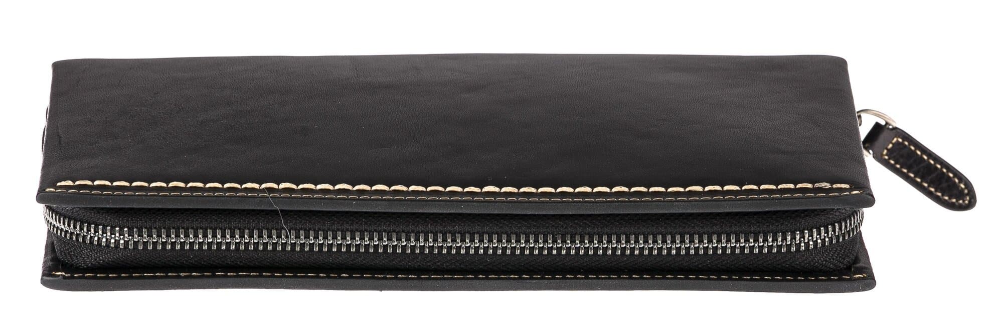 Pochette uomo da polso in vera pelle BLAKE, colore NERO, CHIAROSCURO, MADE IN ITALY