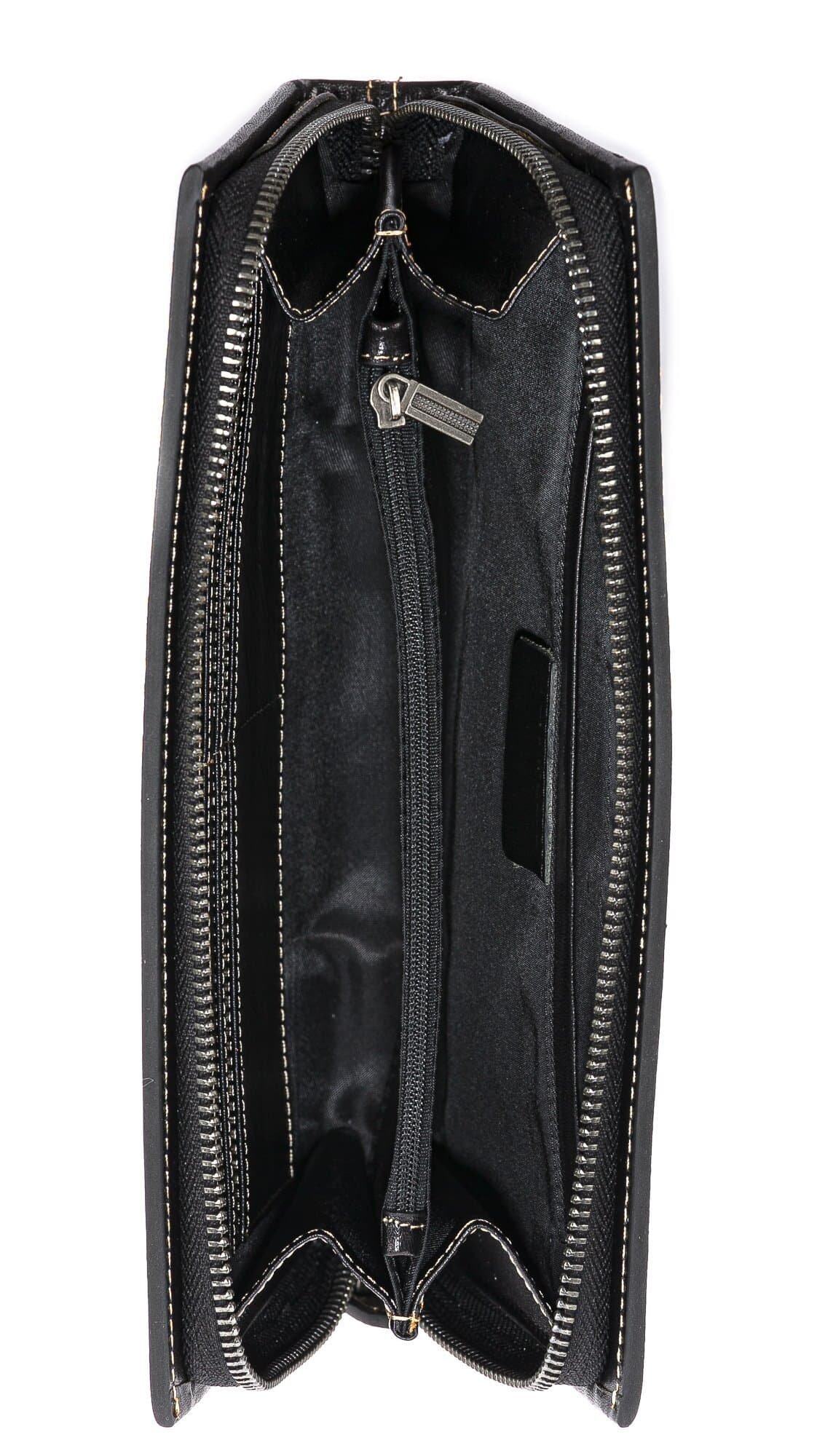 Pochette uomo da polso in vera pelle BLAKE, colore NERO, CHIAROSCURO, MADE IN ITALY