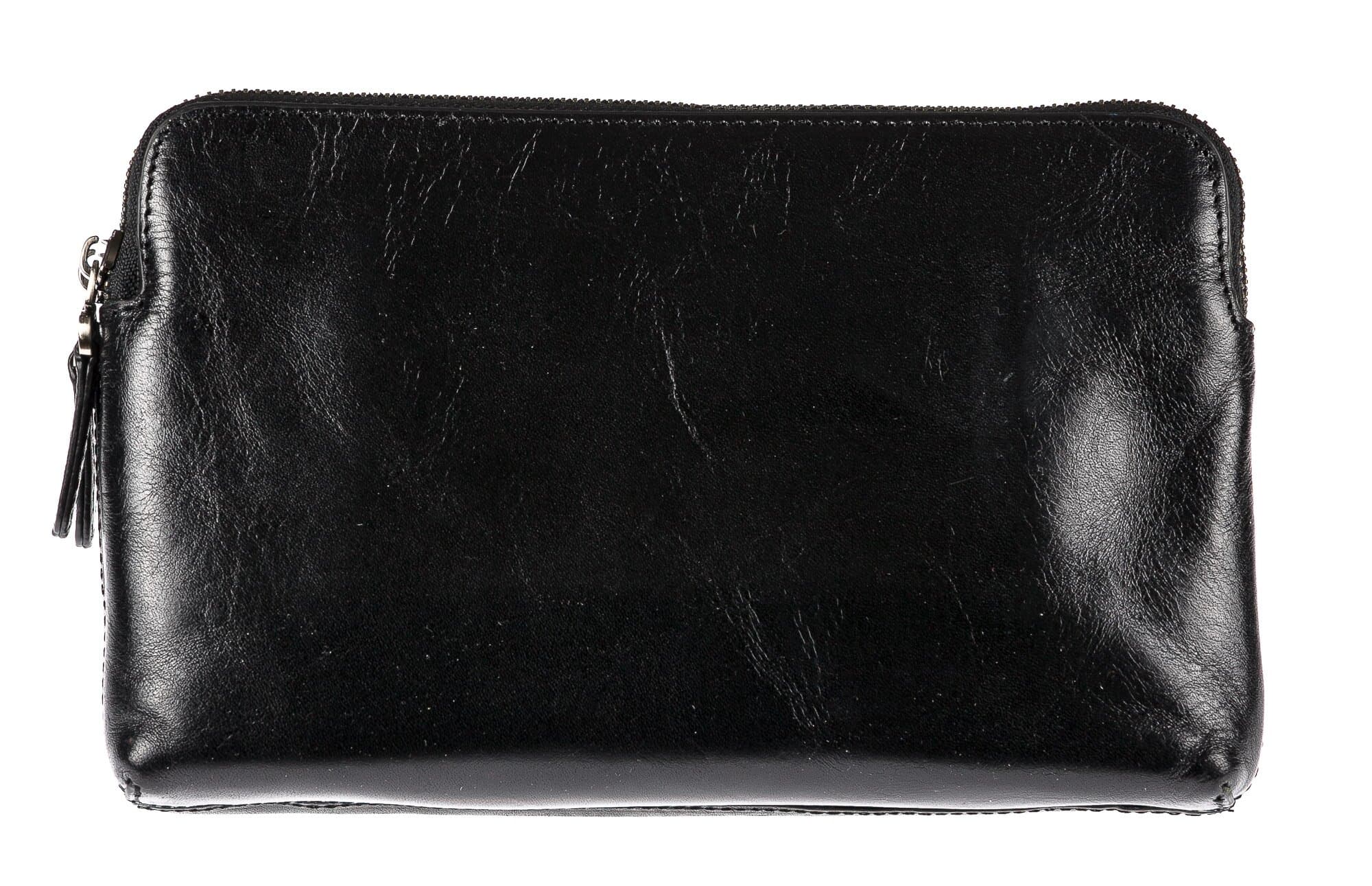 Pochette uomo da polso in vera pelle JAMES, colore NERO, CHIAROSCURO, MADE IN ITALY