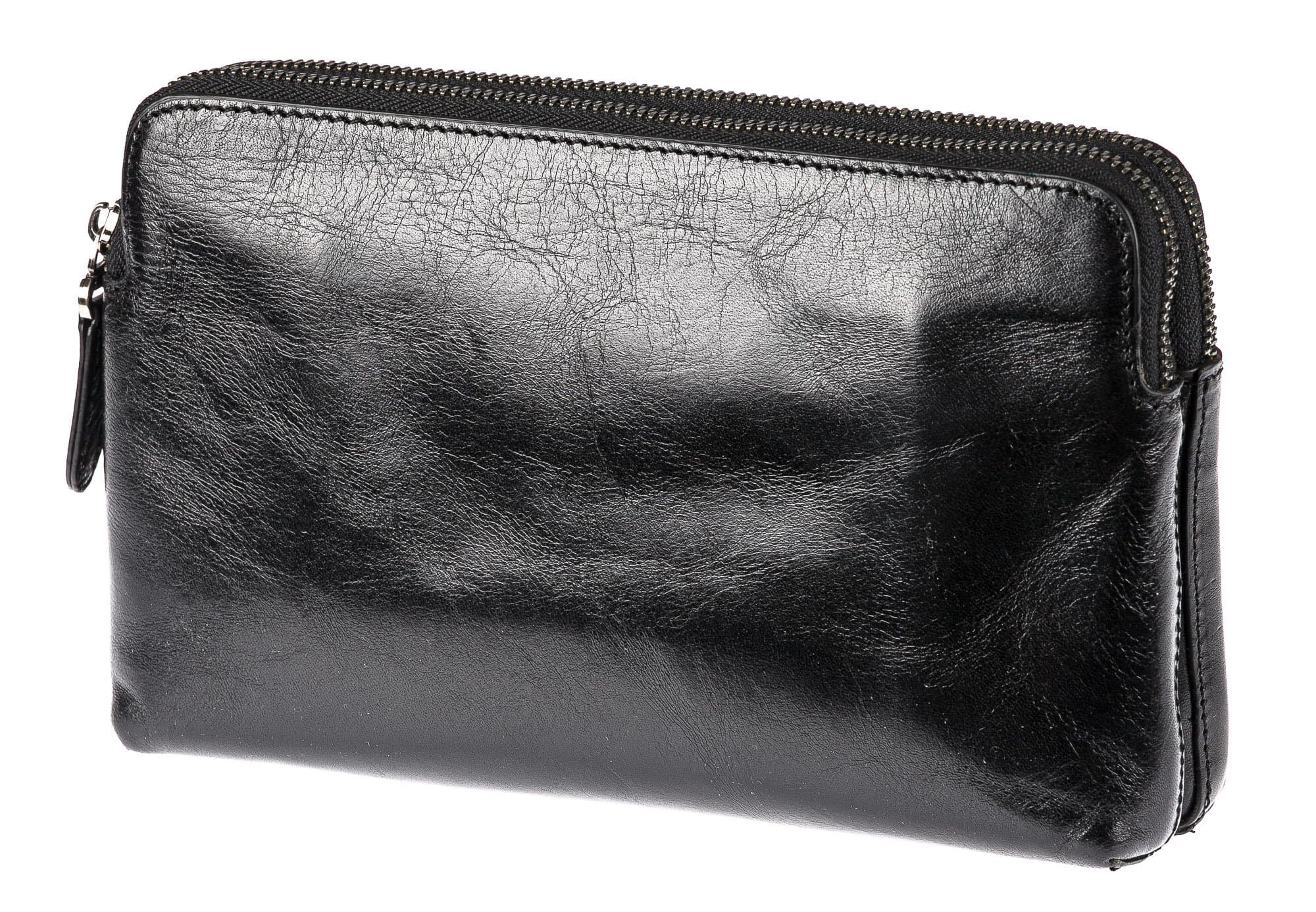 Genuine leather clutch for man JAMES, BLACK colour, CHIAROSCURO, MADE IN ITALY