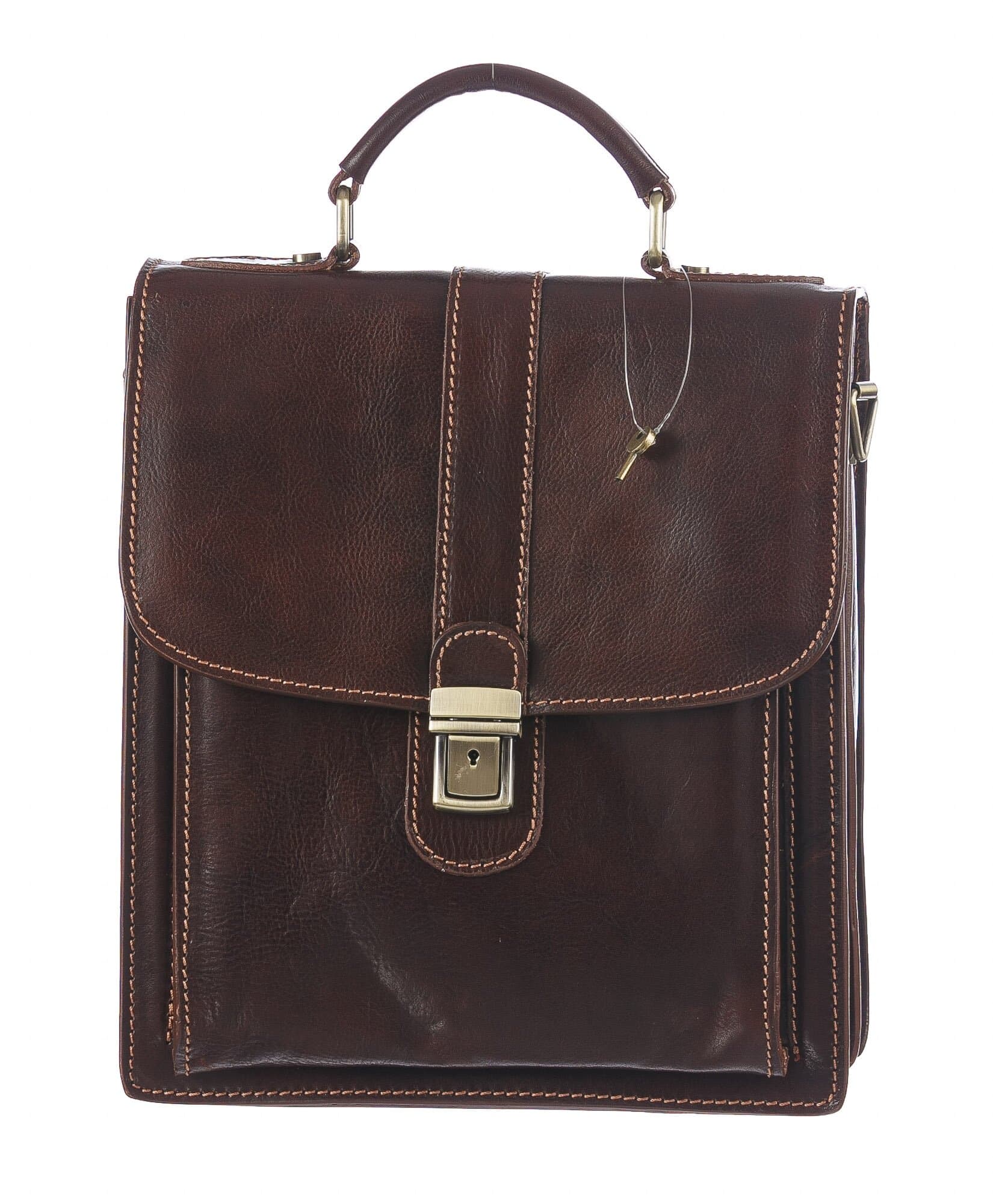 Borsa a mano da uomo in vera pelle ALDO, colore TESTA MORO, CHIAROSCURO, MADE IN ITALY
