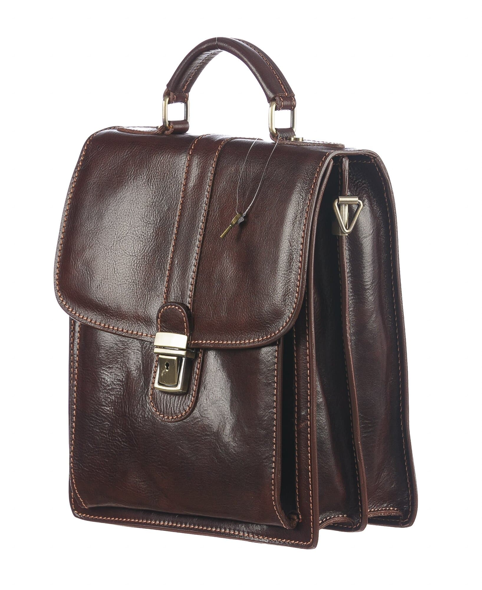 Borsa a mano da uomo in vera pelle ALDO, colore TESTA MORO, CHIAROSCURO, MADE IN ITALY