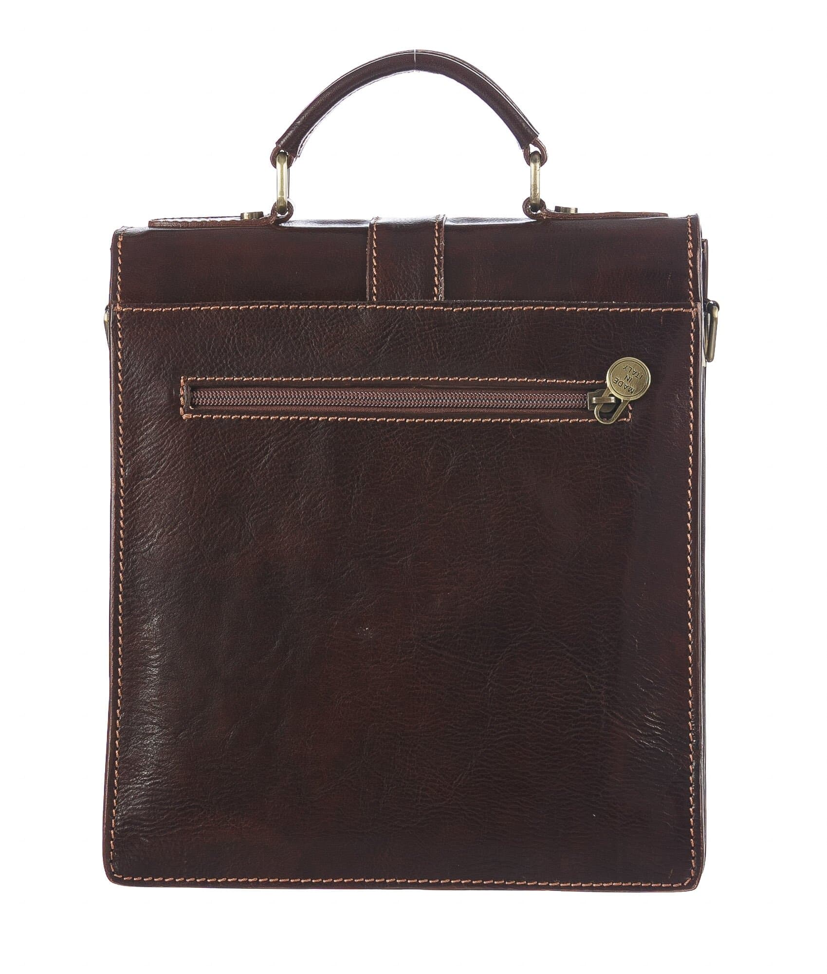 Borsa a mano da uomo in vera pelle ALDO, colore TESTA MORO, CHIAROSCURO, MADE IN ITALY