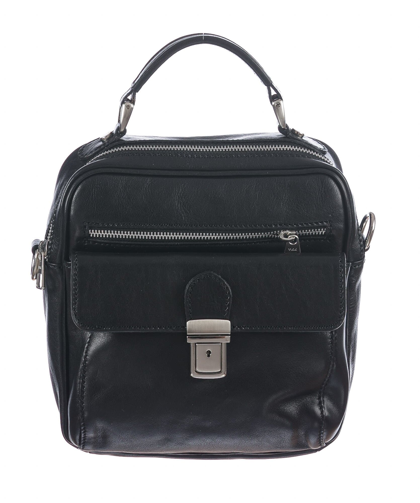 Borsa a mano/tracolla da uomo in vera pelle RAOUL, colore NERO, CHIAROSCURO, MADE IN ITALY