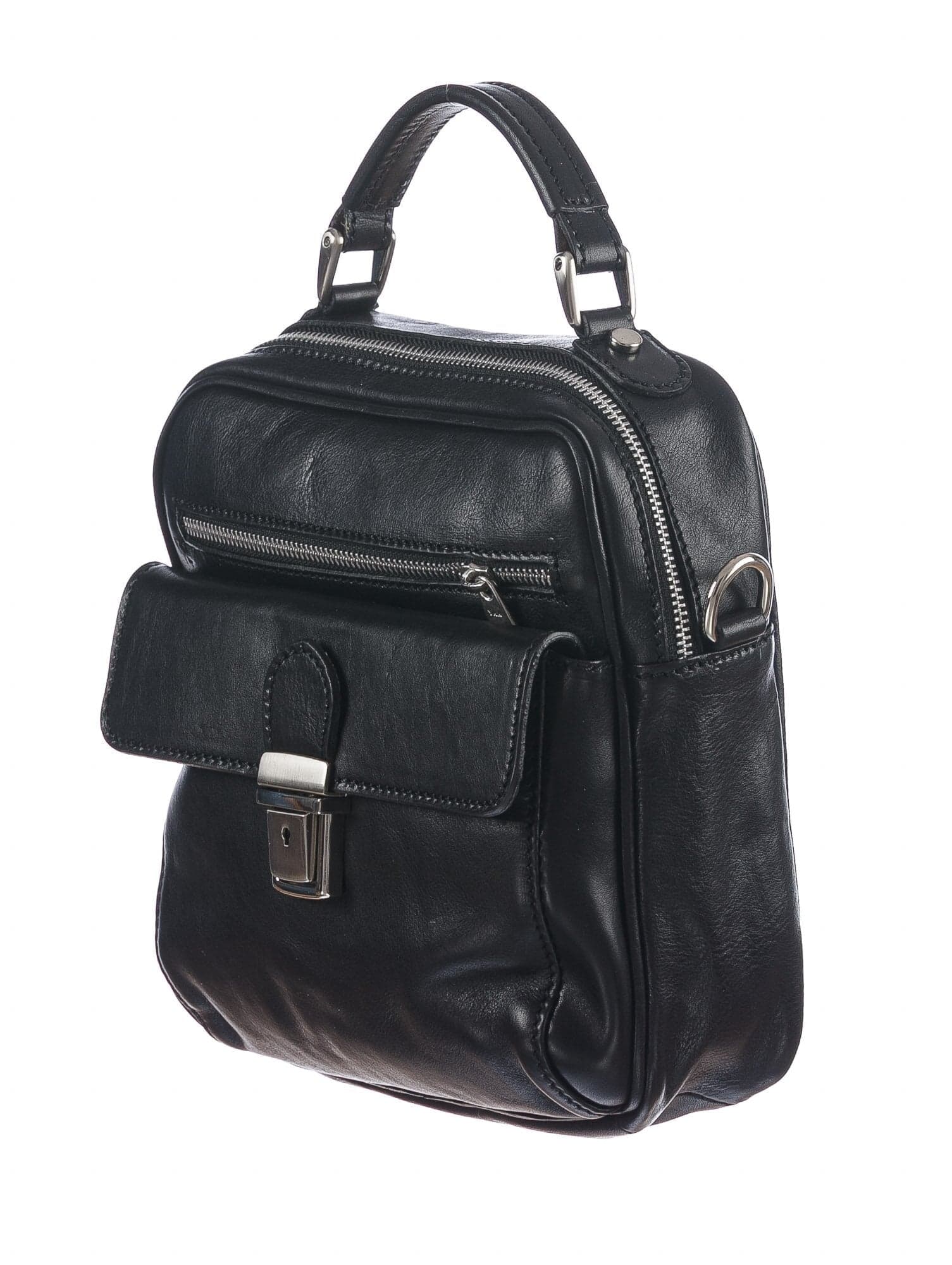 Borsa a mano/tracolla da uomo in vera pelle RAOUL, colore NERO, CHIAROSCURO, Made in Italy