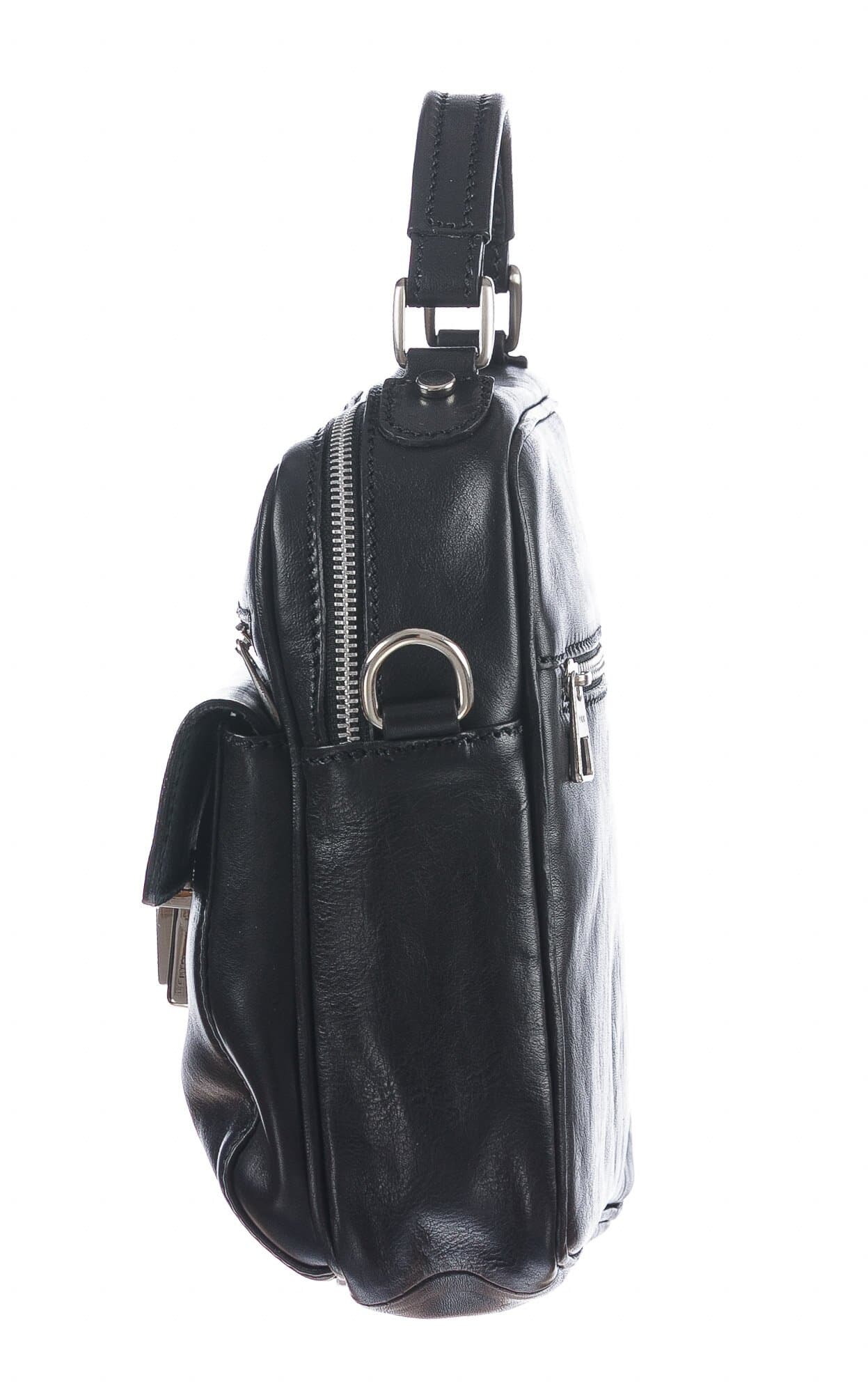 Borsa a mano/tracolla da uomo in vera pelle RAOUL, colore NERO, CHIAROSCURO, MADE IN ITALY
