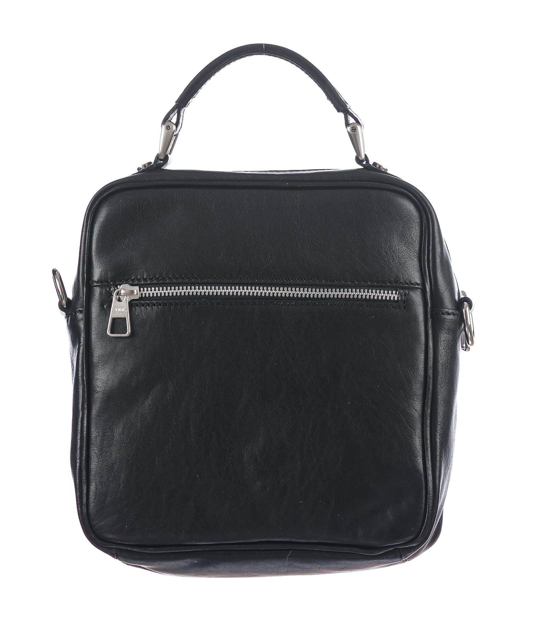 Borsa a mano/tracolla da uomo in vera pelle RAOUL, colore NERO, CHIAROSCURO, MADE IN ITALY