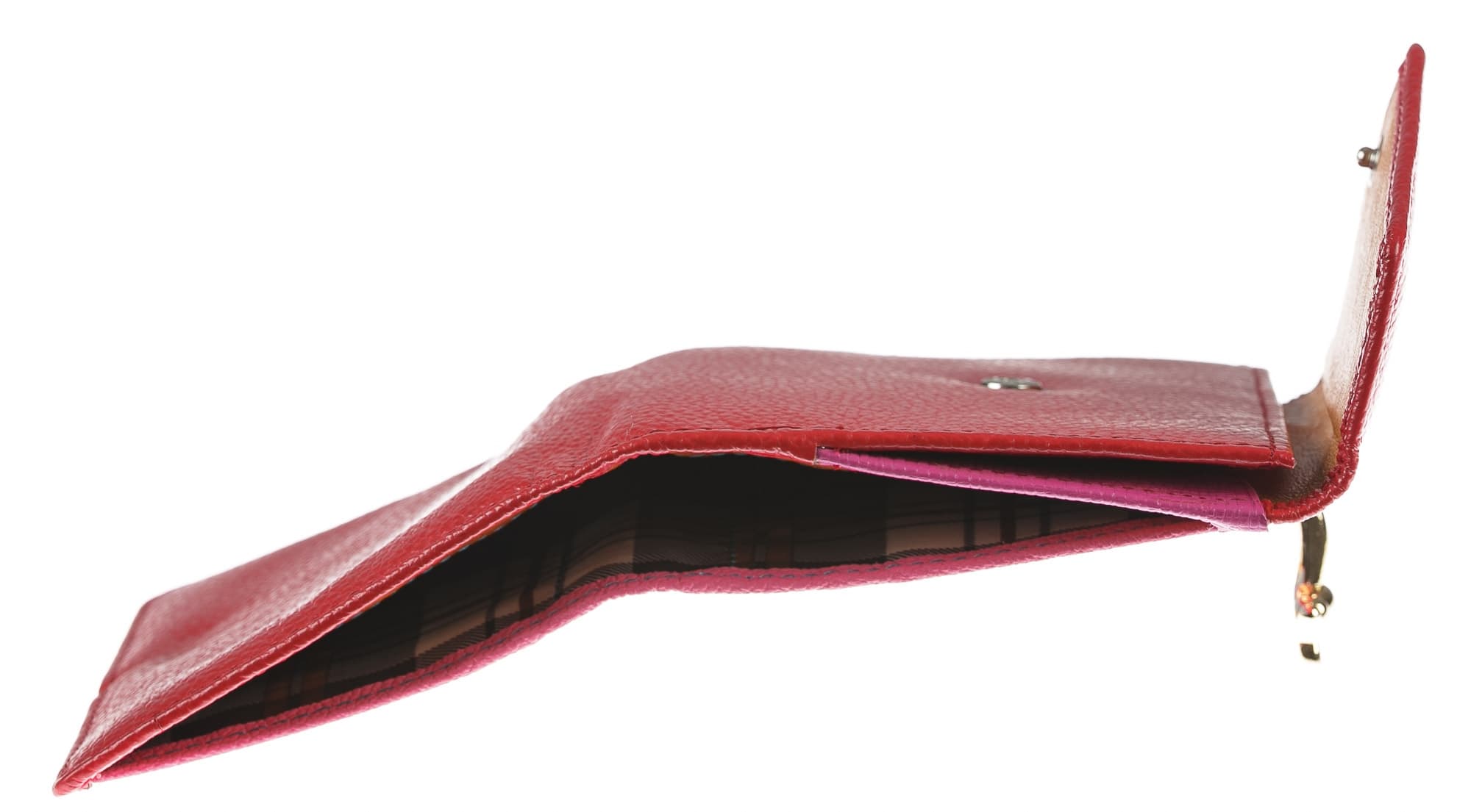 Portafoglio in vera pelle da donna MIMOSA, colore ROSSO, SANTINI, MADE IN ITALY