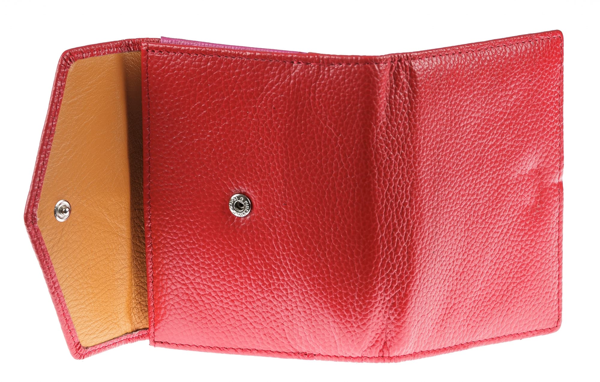 Portafoglio in vera pelle da donna MIMOSA, colore ROSSO, SANTINI, MADE IN ITALY