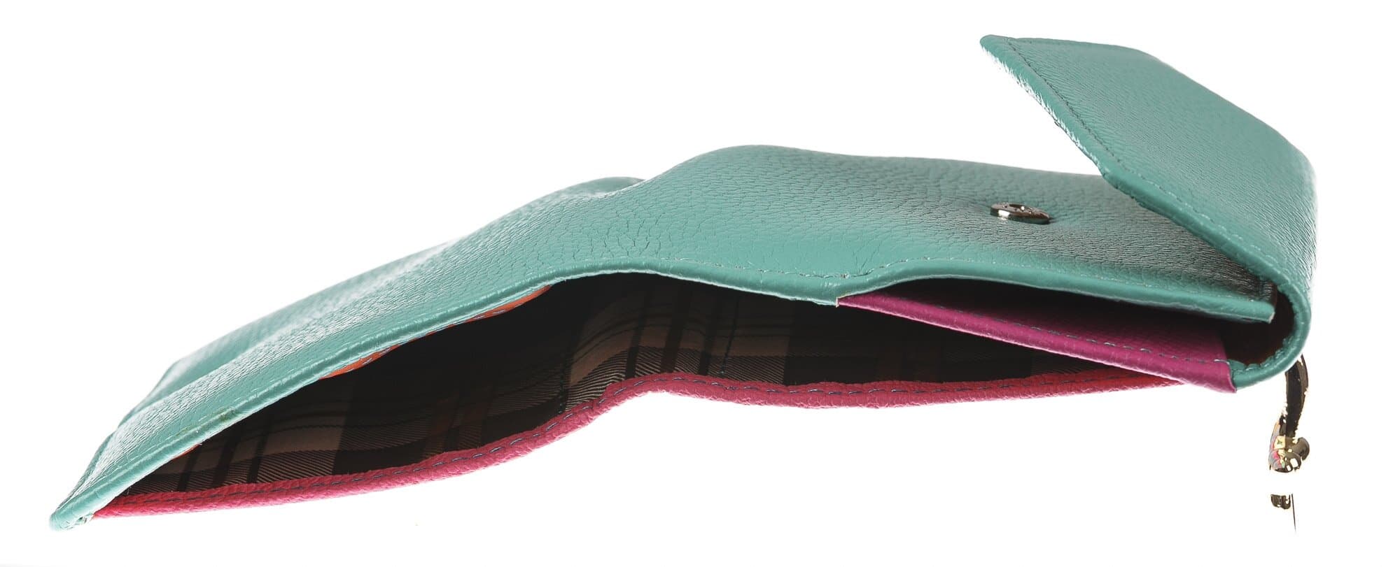 Portafoglio in vera pelle da donna MIMOSA, colore AZZURRO, SANTINI, MADE IN ITALY