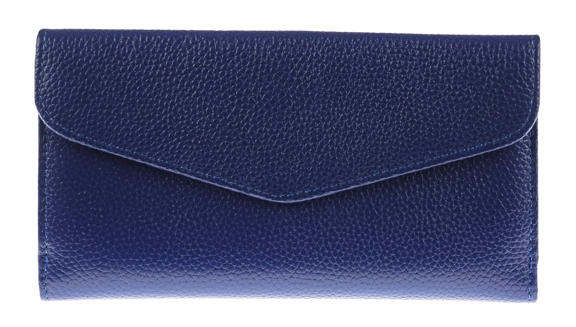 Portafoglio in vera pelle da donna MIMOSA, colore BLU, SANTINI, MADE IN ITALY