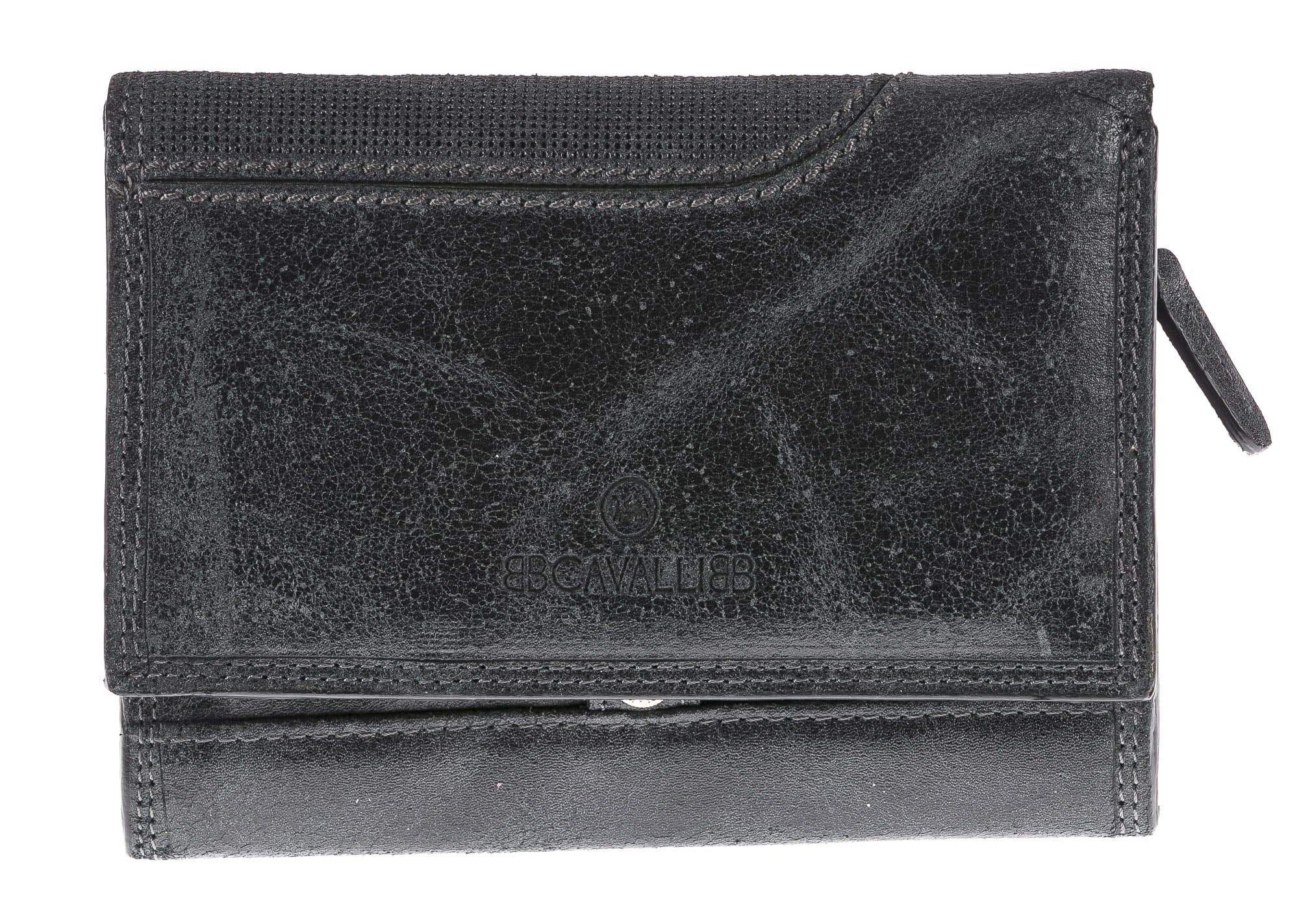 Portafoglio in vera pelle nabuk da uomo ISLANDA SMALL, colore NERO, BB CAVALLI, MADE IN ITALY