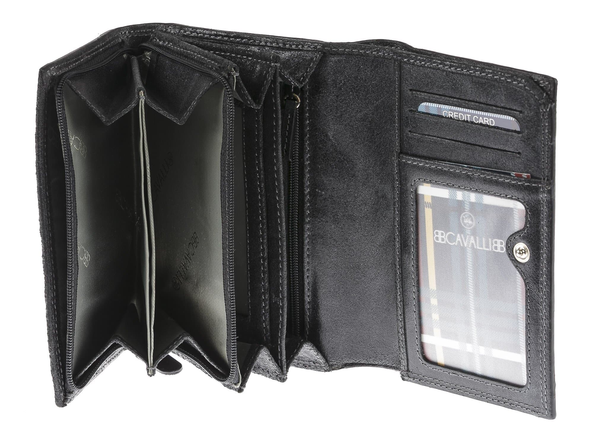 Portafoglio in vera pelle nabuk da uomo ISLANDA SMALL, colore NERO, BB CAVALLI, MADE IN ITALY