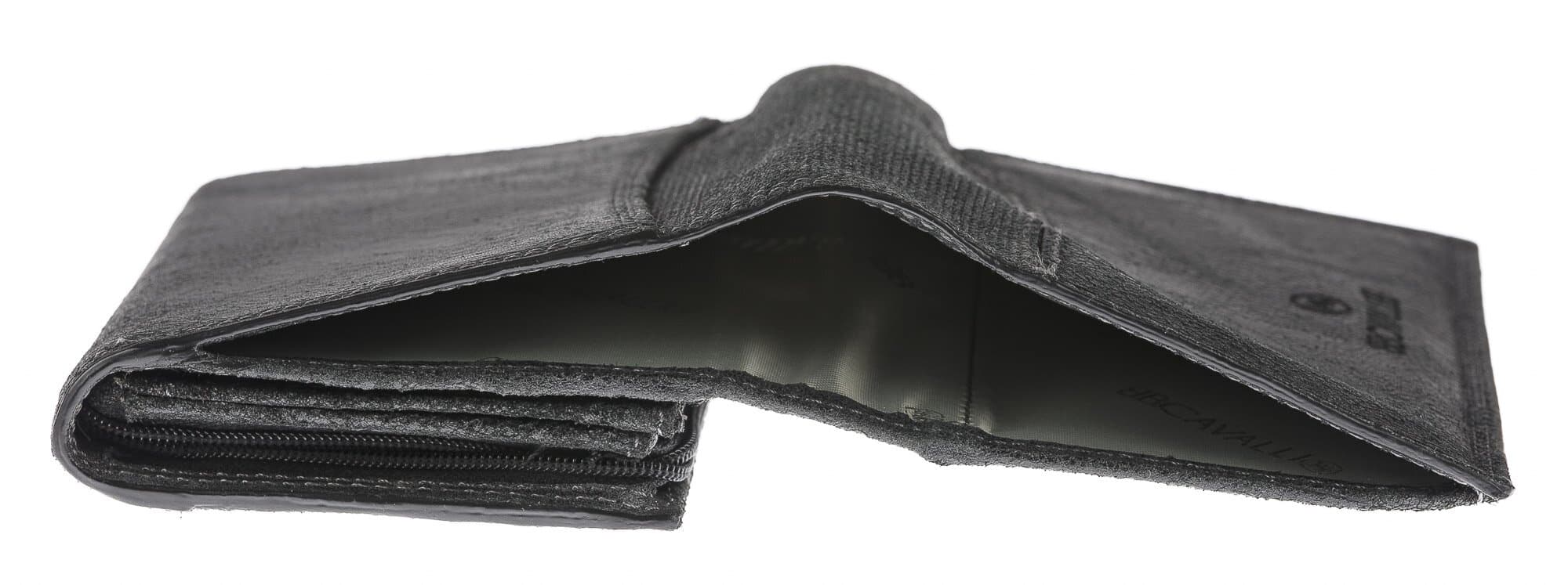 Portafoglio in vera pelle nabuk da uomo ISLANDA SMALL, colore NERO, BB CAVALLI, MADE IN ITALY