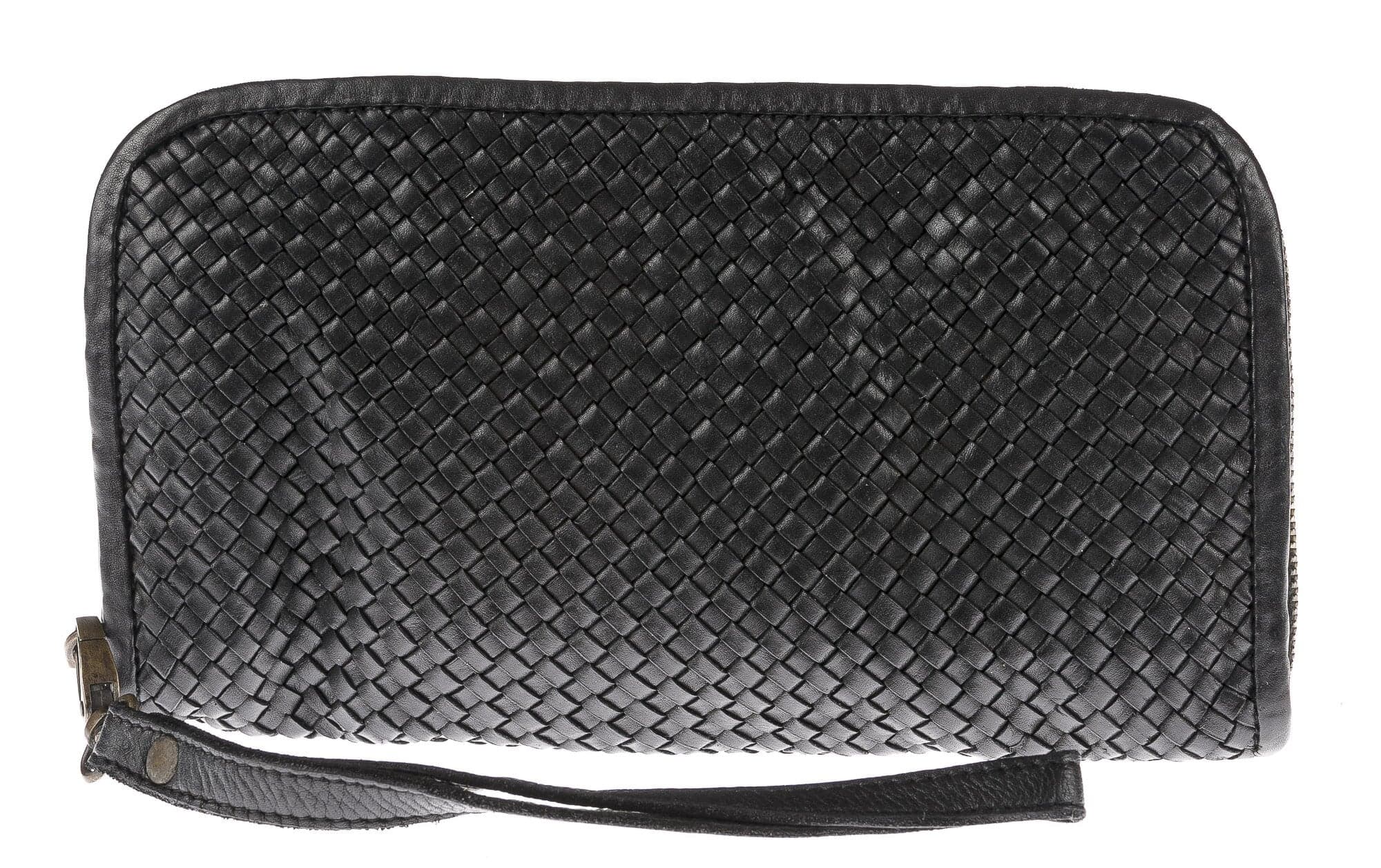 Genuine leather clutch for man LIAM, BLACK colour, CHIARO SCURO, MADE IN ITALY