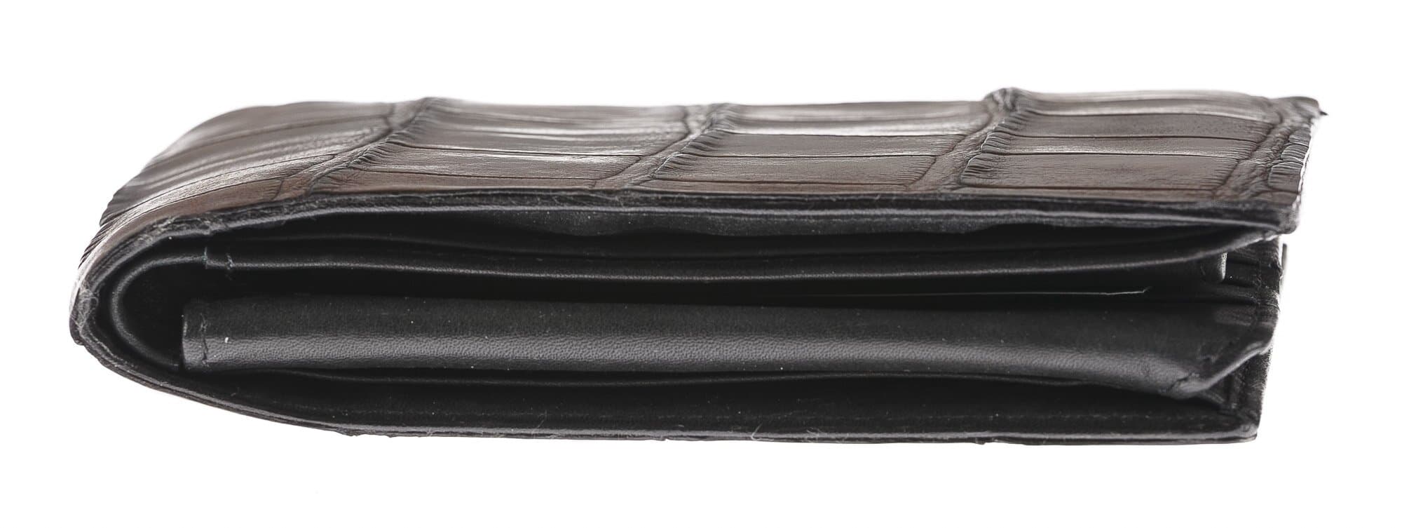 Portafoglio in vera pelle di coccodrillo da uomo DARWIN, certificato CITES, colore MARRONE, GUIDO VIETRI, MADE IN ITALY 