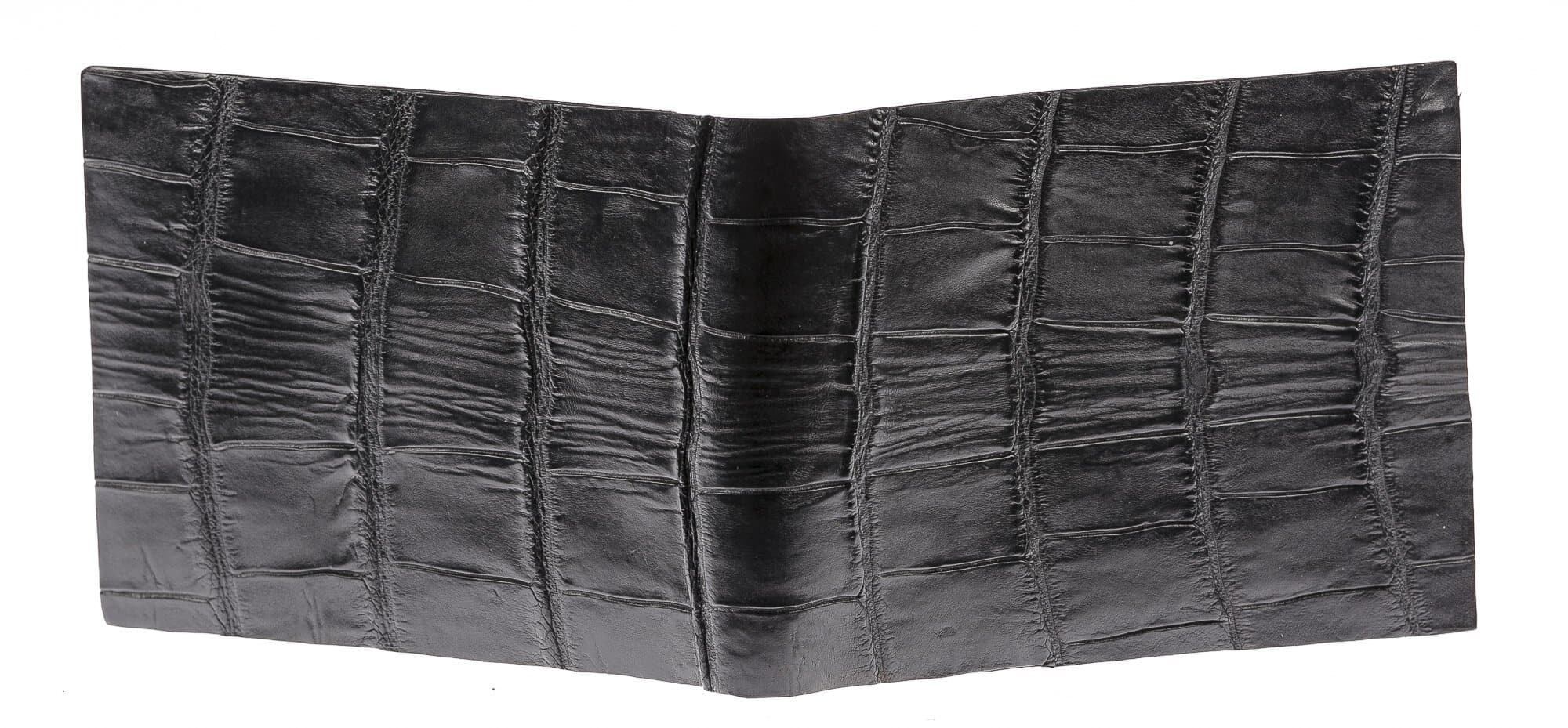 Portafoglio in vera pelle di coccodrillo da uomo DARWIN, certificato CITES, colore NERO, GUIDO VIETRI, MADE IN ITALY