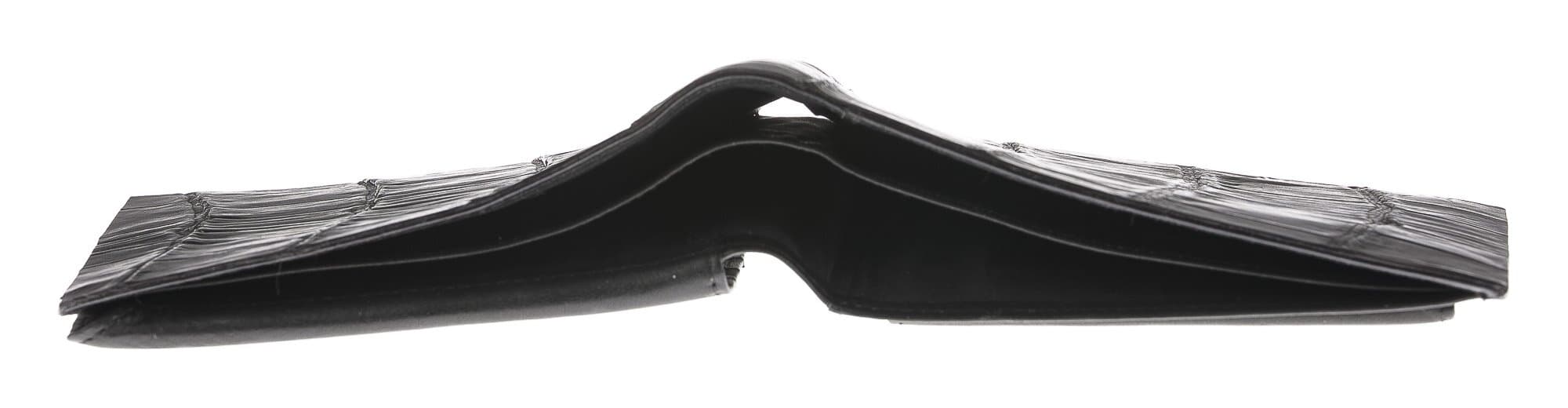 Portafoglio in vera pelle di coccodrillo da uomo DARWIN, certificato CITES, colore NERO, GUIDO VIETRI, MADE IN ITALY
