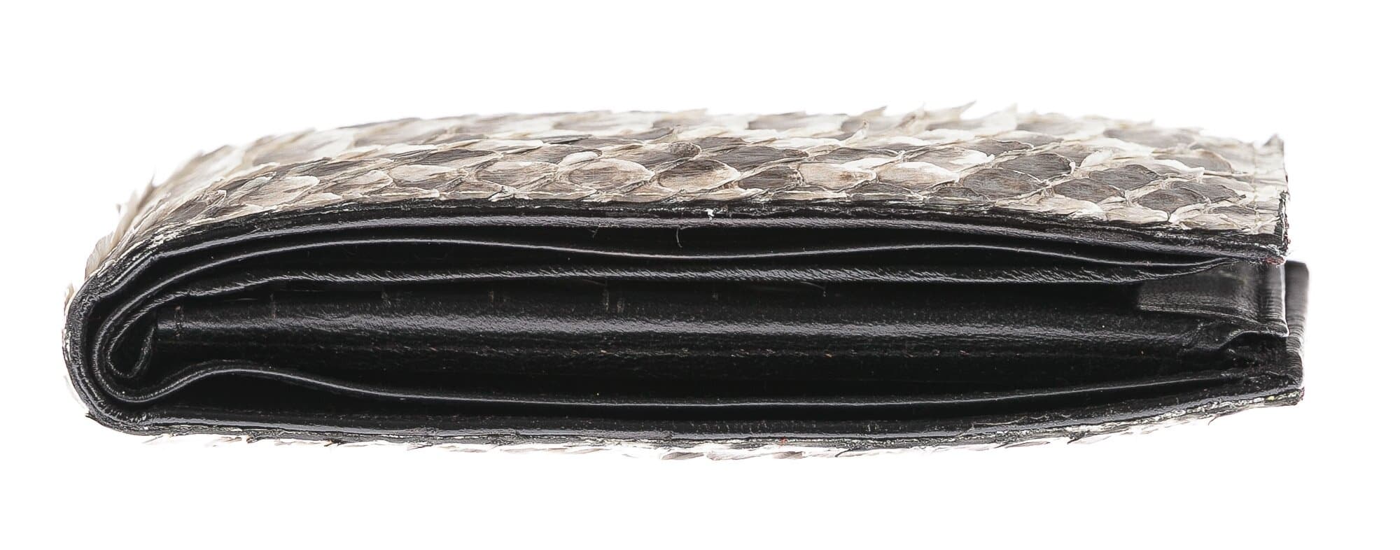 Portafoglio in vera pelle di pitone da uomo ABU DHABI, certificato CITES, colore ROCCIA, SANTINI, MADE IN ITALY