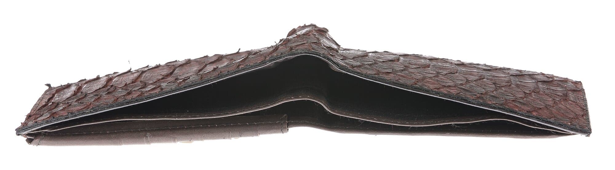 Portafoglio in vera pelle di pitone da uomo ABU DHABI, certificato CITES, colore TESTA MORO, SANTINI, MADE IN ITALY