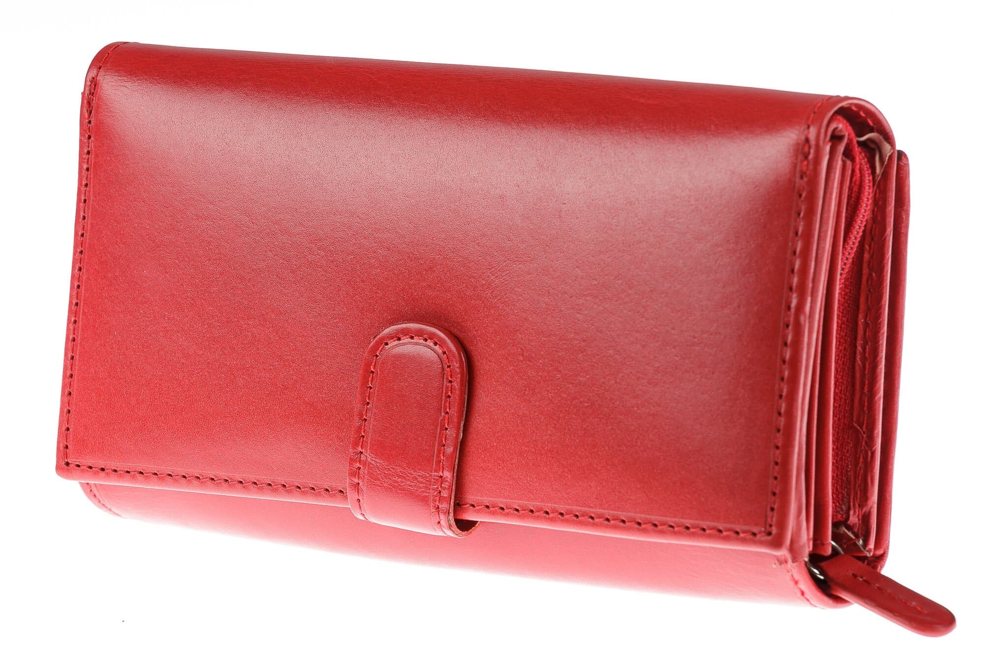 Portafoglio in vera pelle da donna LOTUS FLOWER, colore ROSSO, EMPORIO VALENTINI, MADE IN ITALY