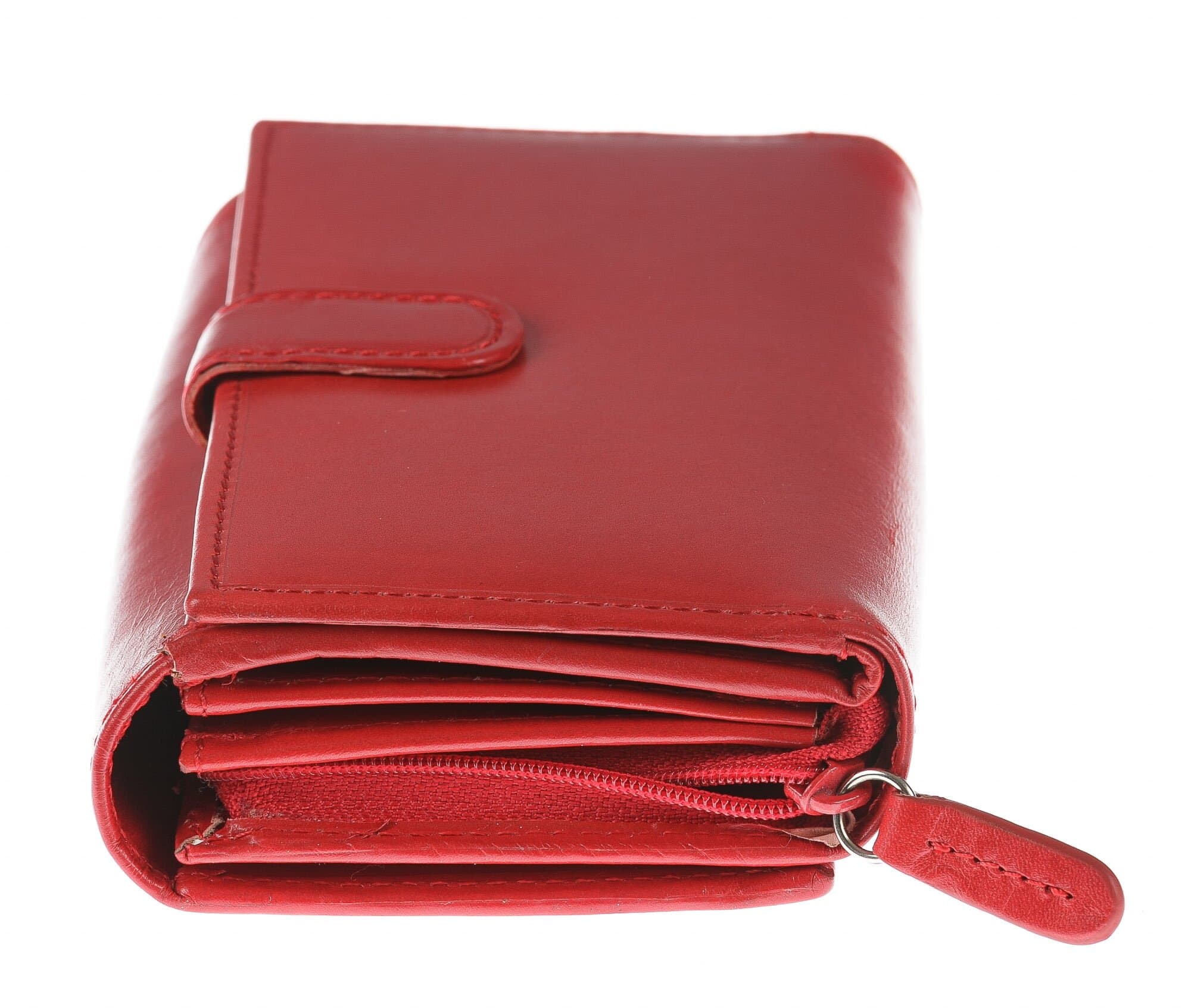 Portafoglio in vera pelle da donna LOTUS FLOWER, colore ROSSO, EMPORIO VALENTINI, MADE IN ITALY