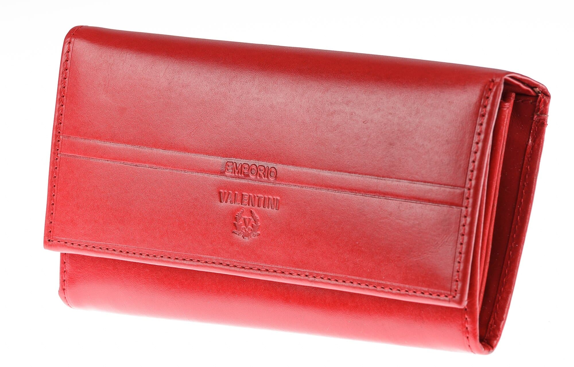 Portafoglio in vera pelle da donna CYNARA, colore ROSSO, EMPORIO VALENTINI, MADE IN ITALY