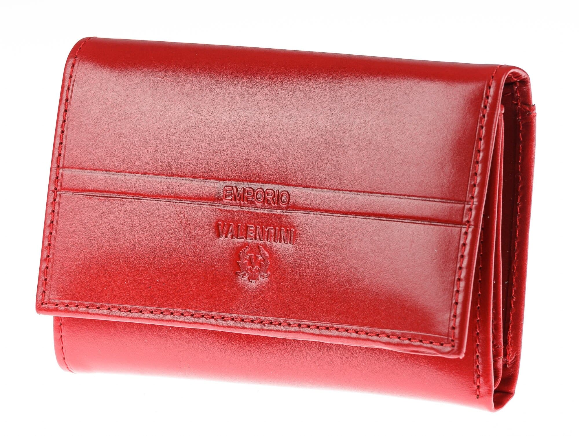Portafoglio in vera pelle da donna ZAFFERANO, colore ROSSO, EMPORIO VALENTINI, MADE IN ITALY