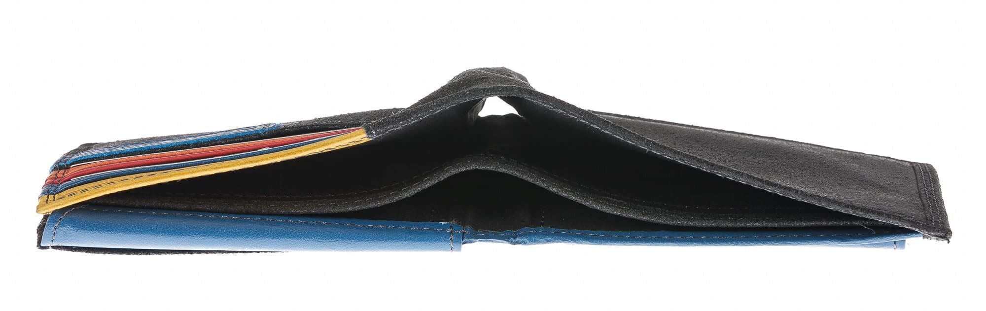 Portafoglio in vera pelle nabuk da uomo CAMBRIDGE, colore NERO, interno BLU, HARVEY MILLER - POLO CLUB, MADE IN ITALY 