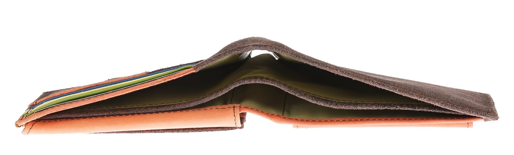 Portafoglio in vera pelle nabuk da uomo CAMBRIDGE, colore TESTA MORO, interno ARANCIONE, HARVEY MILLER - POLO CLUB, MADE IN ITALY