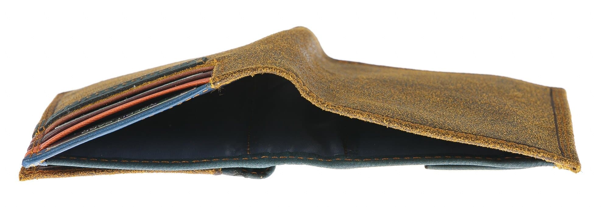 Portafoglio in vera pelle nabuk da donna ALYSSA, colore MIELE, interno BLU, HARVEY MILLER - POLO CLUB, MADE IN ITALY