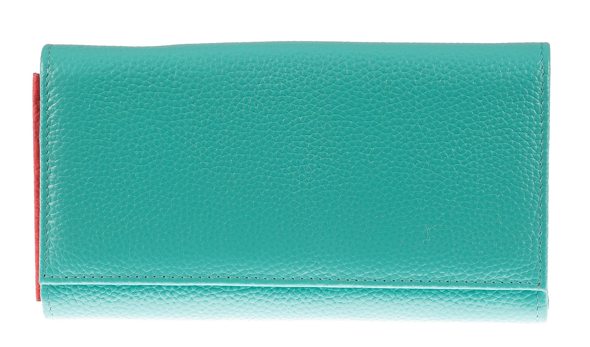 Portafoglio donna in vera pelle tradizionale SANTINI mod. ORCHIDEA colore AZZURRO Made in Italy