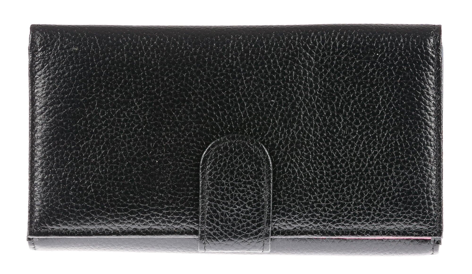 Portafoglio donna in vera pelle ORCHIDEA, colore NERO, SANTINI, MADE IN ITALY