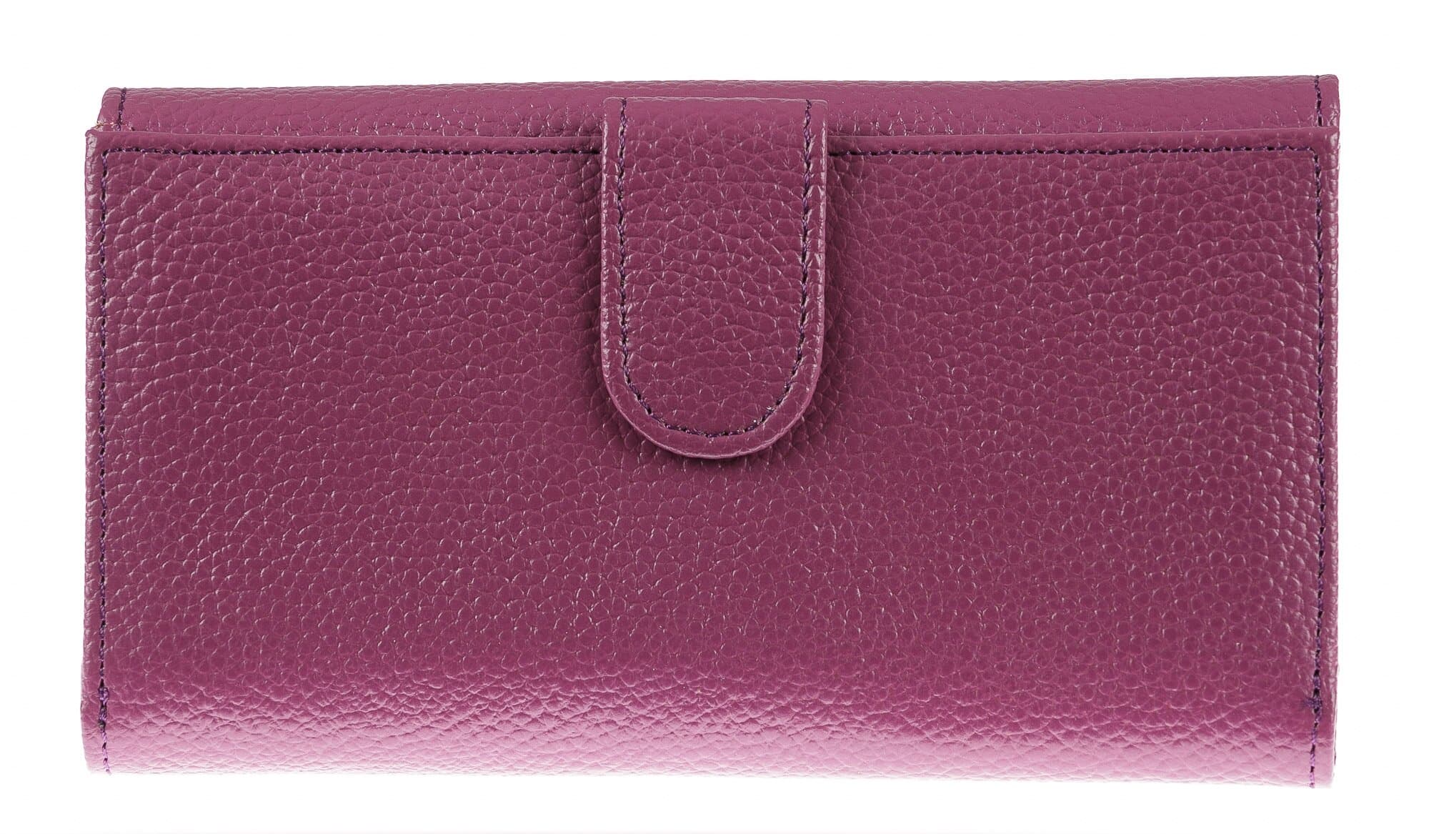 Portafoglio donna in vera pelle ORCHIDEA, colore VIOLA, SANTINI, MADE IN ITALY