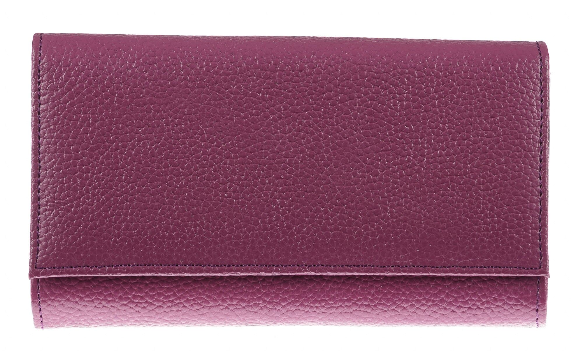 Portafoglio donna in vera pelle ORCHIDEA, colore VIOLA, SANTINI, MADE IN ITALY