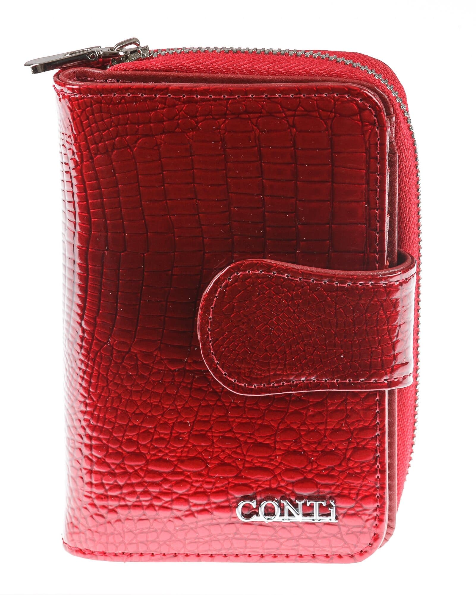Portafoglio in vera pelle da donna LILAC SPECIAL, colore ROSSO, CONTI, MADE IN ITALY