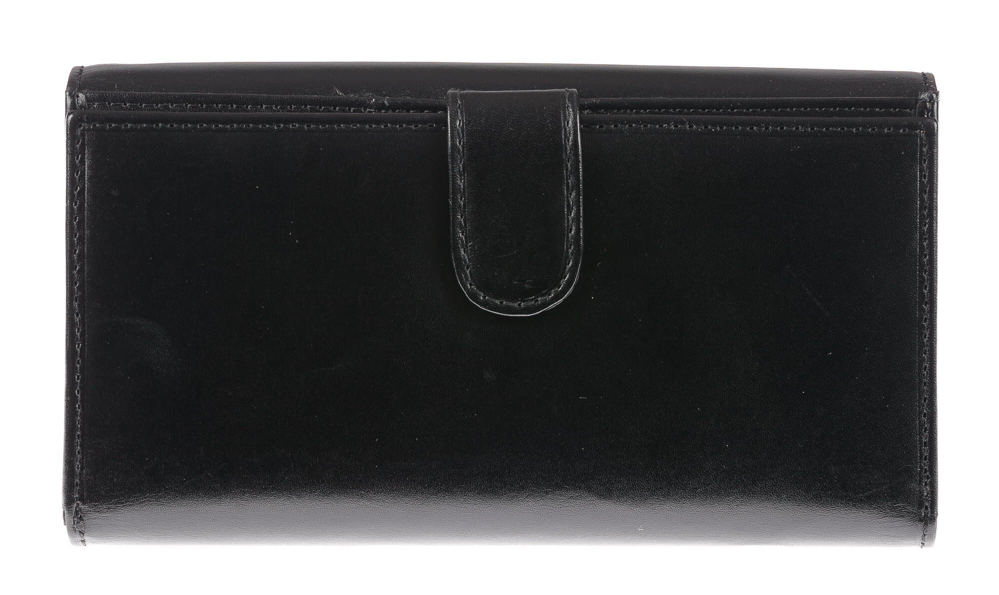 Portafoglio in vera pelle da donna LOTUS FLOWER, colore NERO, EMPORIO VALENTINI, MADE IN ITALY