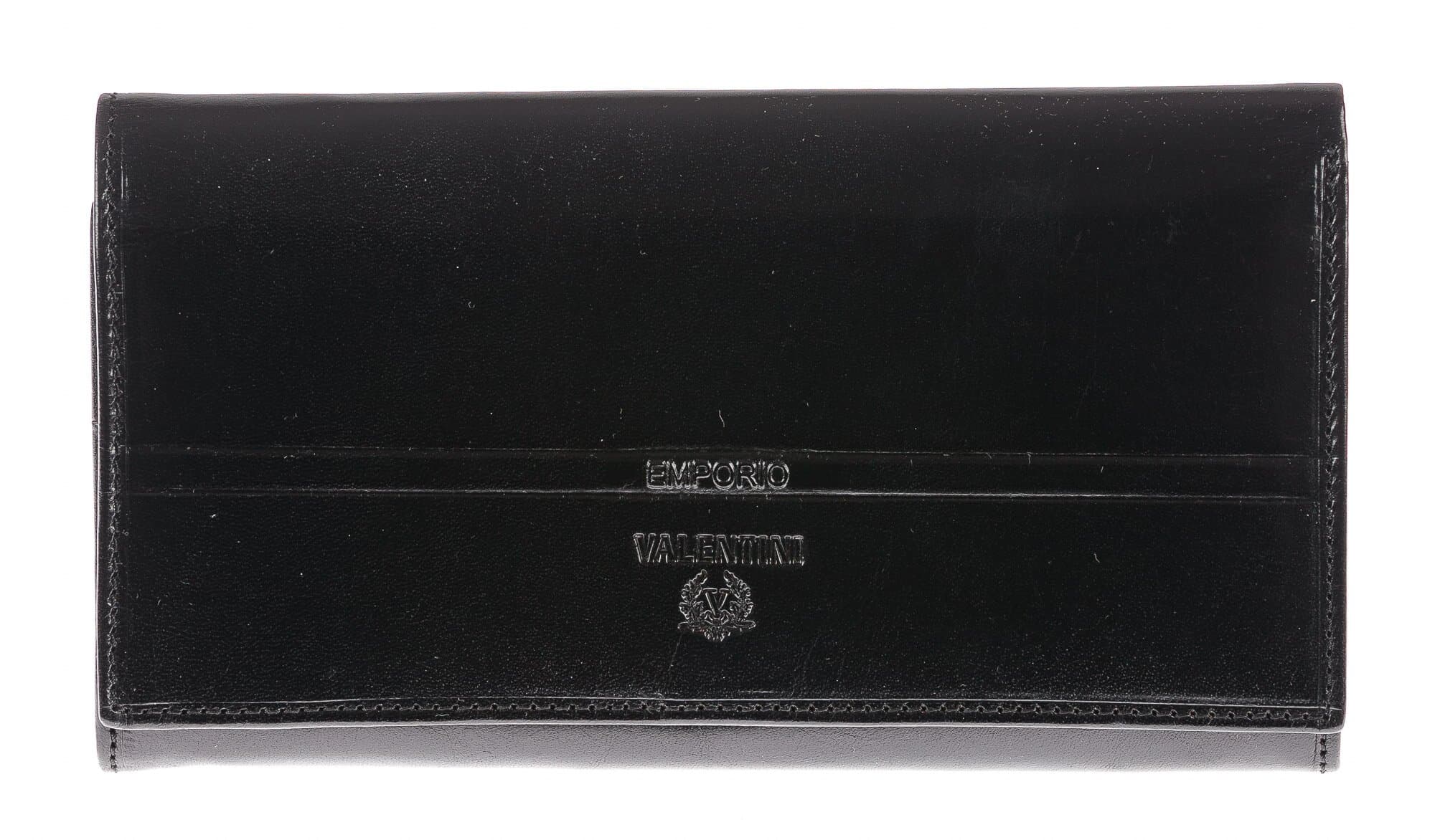 Genuine leather wallet for woman CYNARA, BLACK colour, EMPORIO VALENTINI, MADE IN ITALY