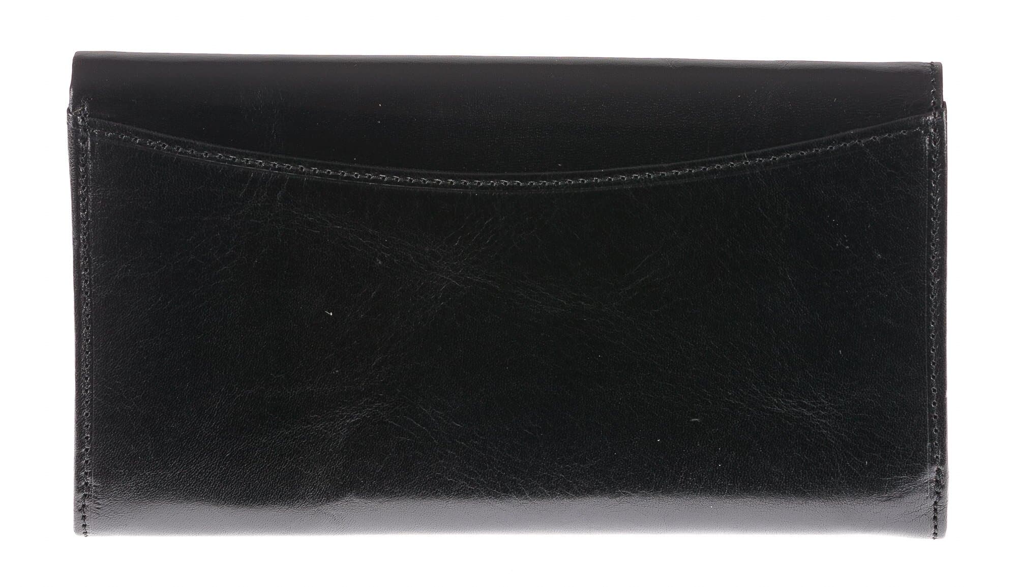 Portafoglio in vera pelle da donna CYNARA, colore NERO, EMPORIO VALENTINI, MADE IN ITALY