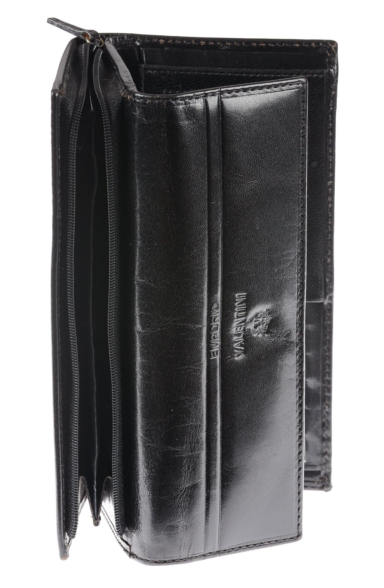 Portafoglio in vera pelle da donna ZAGARA, colore NERO, EMPORIO VALENTINI, MADE IN ITALY