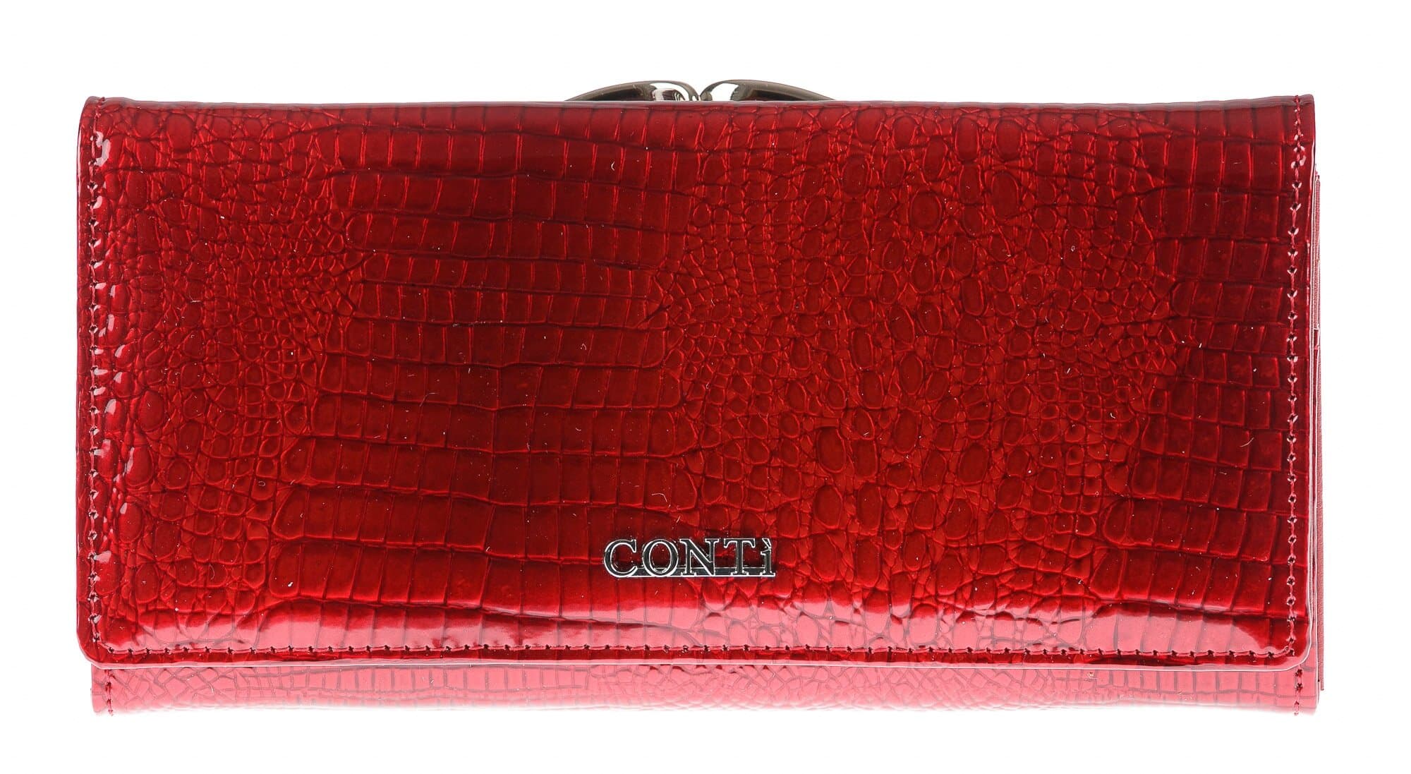 Portafoglio in vera pelle da donna BLUEBELL colore ROSSO, CONTI, MADE IN ITALY