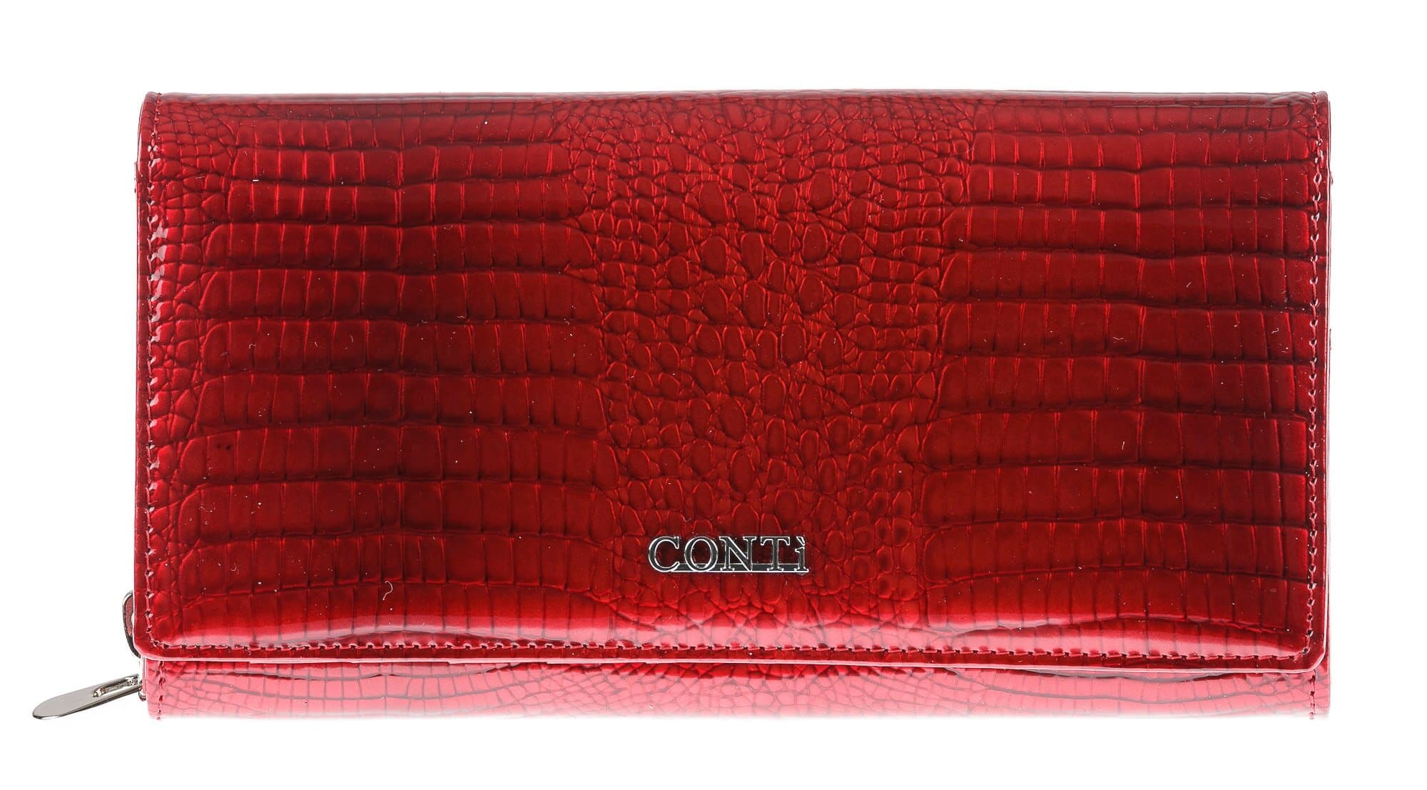 Portafoglio in vera pelle da donna ERICA, colore ROSSO, CONTI, MADE IN ITALY