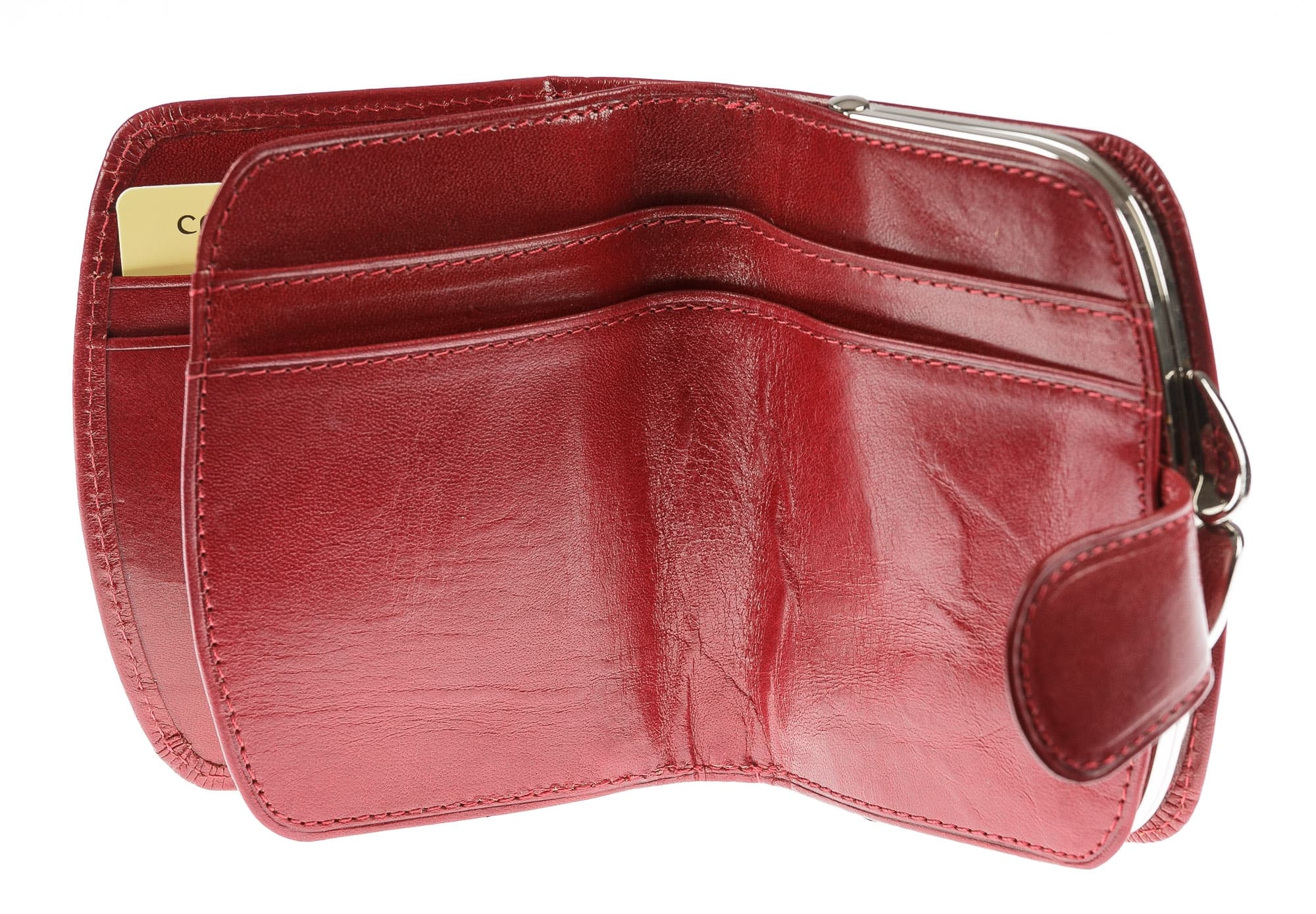 Portafoglio in vera pelle da donna ANGELICA, colore ROSSO, SANTIINI, MADE IN ITALY
