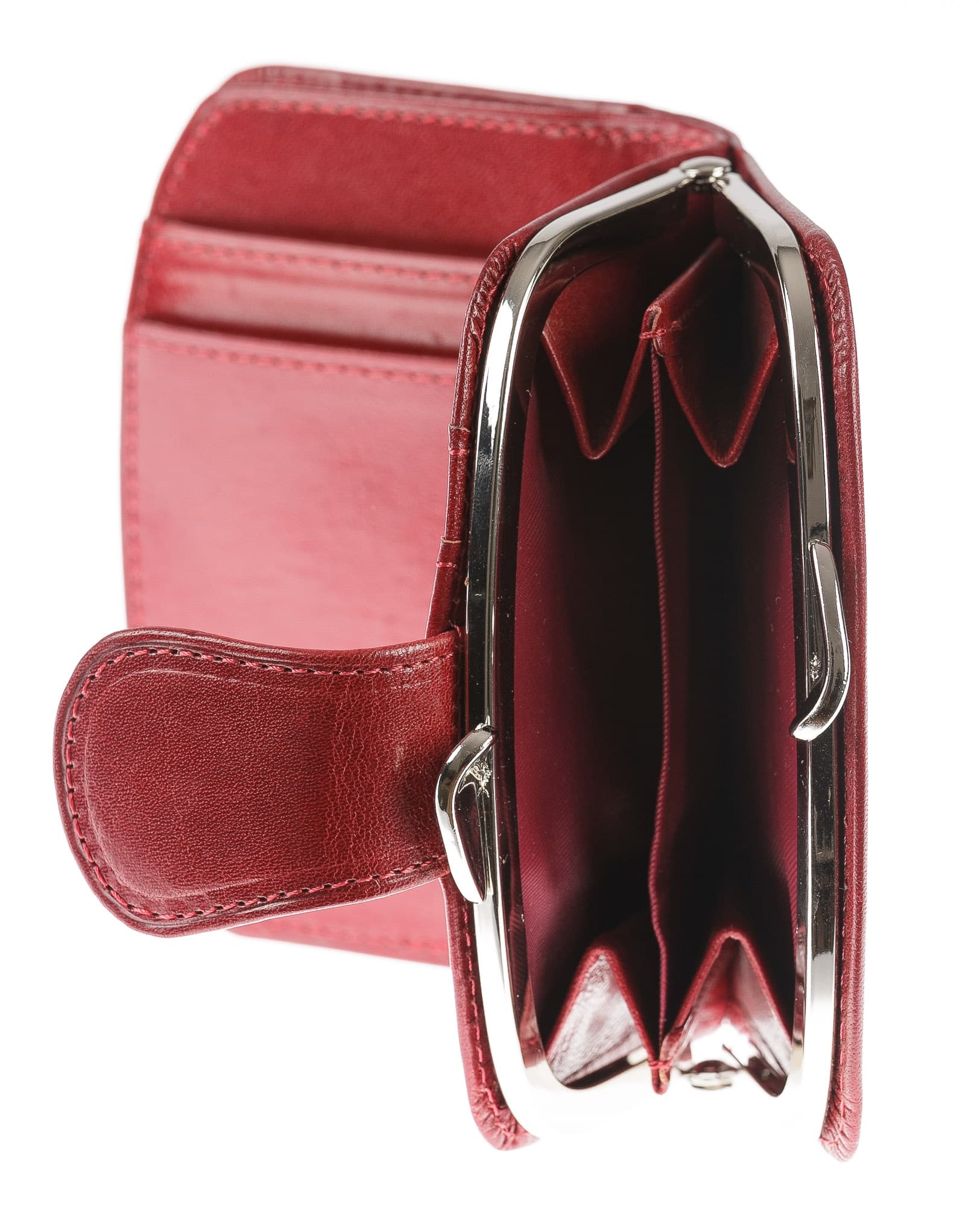 Portafoglio in vera pelle da donna ANGELICA, colore ROSSO, SANTIINI, MADE IN ITALY